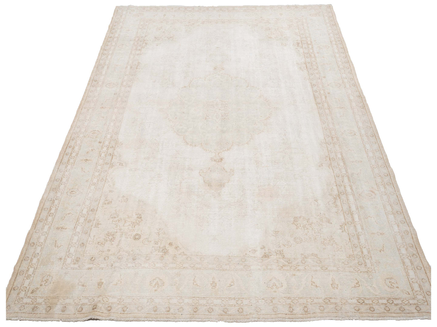 Vintage 122338 Ivory 8.9x11.4 Hand Knotted Rug
