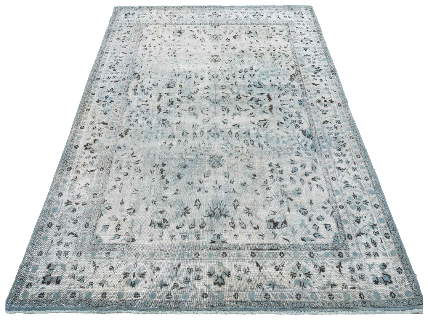 Vintage 122339 Blue 8.2x11.9 Hand Knotted Rug