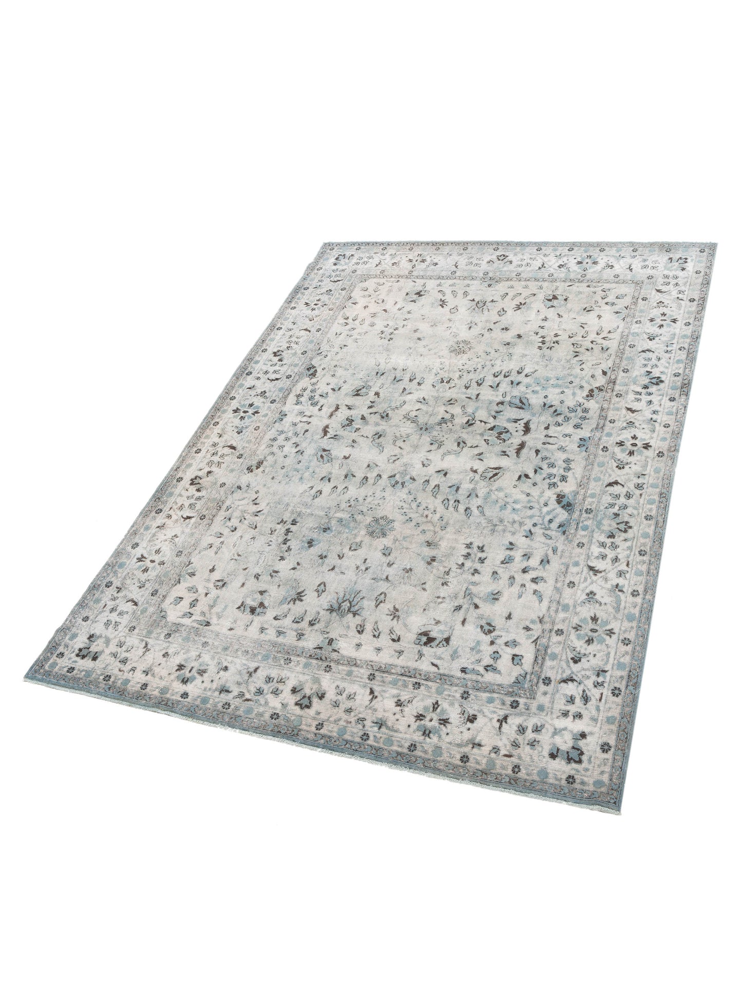 Vintage 122339 Blue 8.2x11.9 Hand Knotted Rug