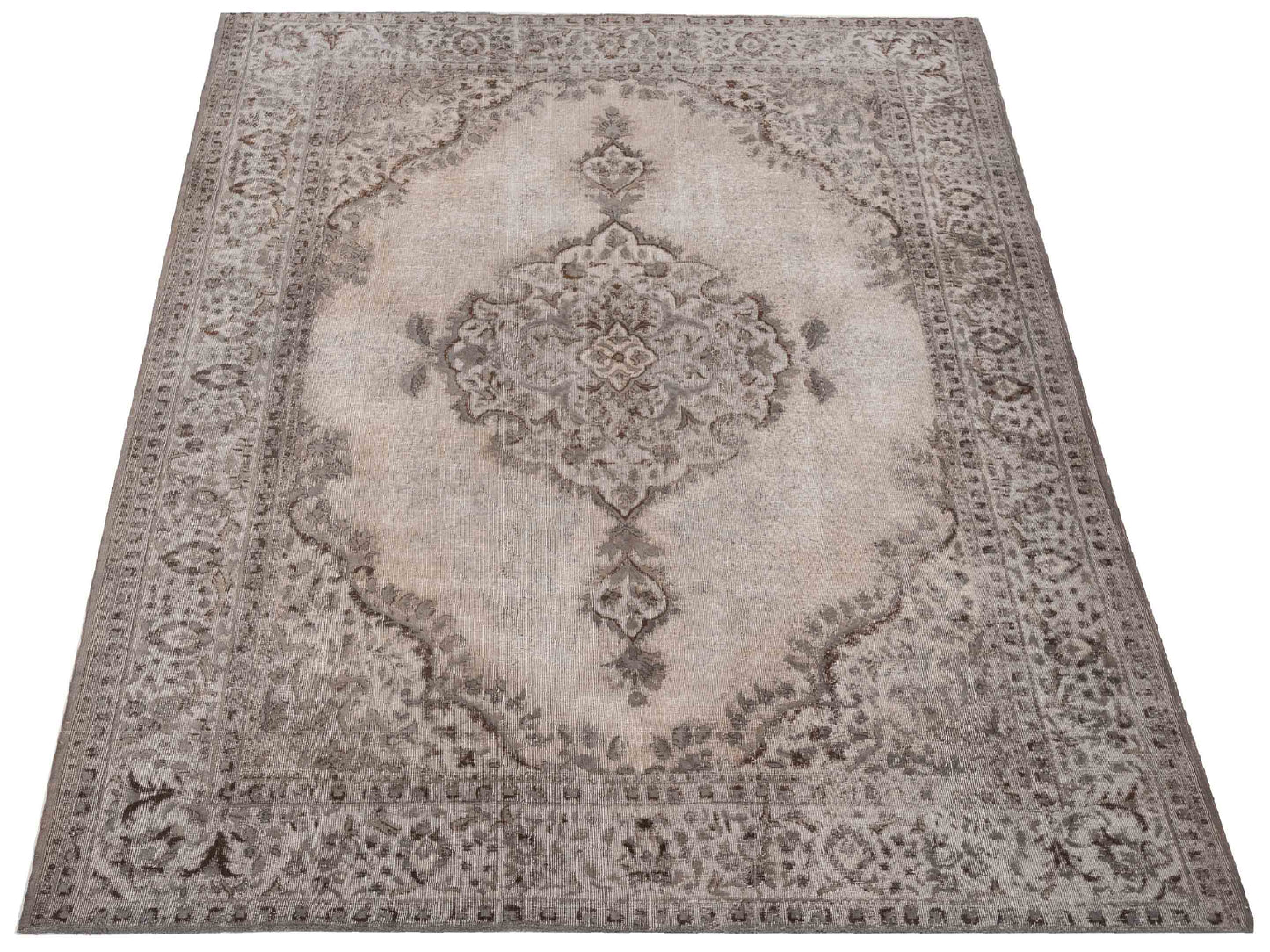 Vintage 122343 Gray 9.6x12.7 Hand Knotted Rug