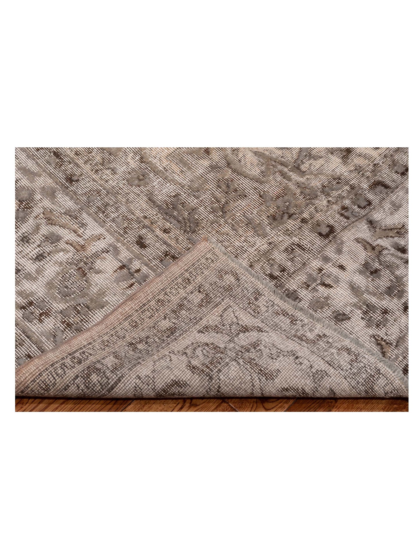 Vintage 122343 Gray 9.6x12.7 Hand Knotted Rug