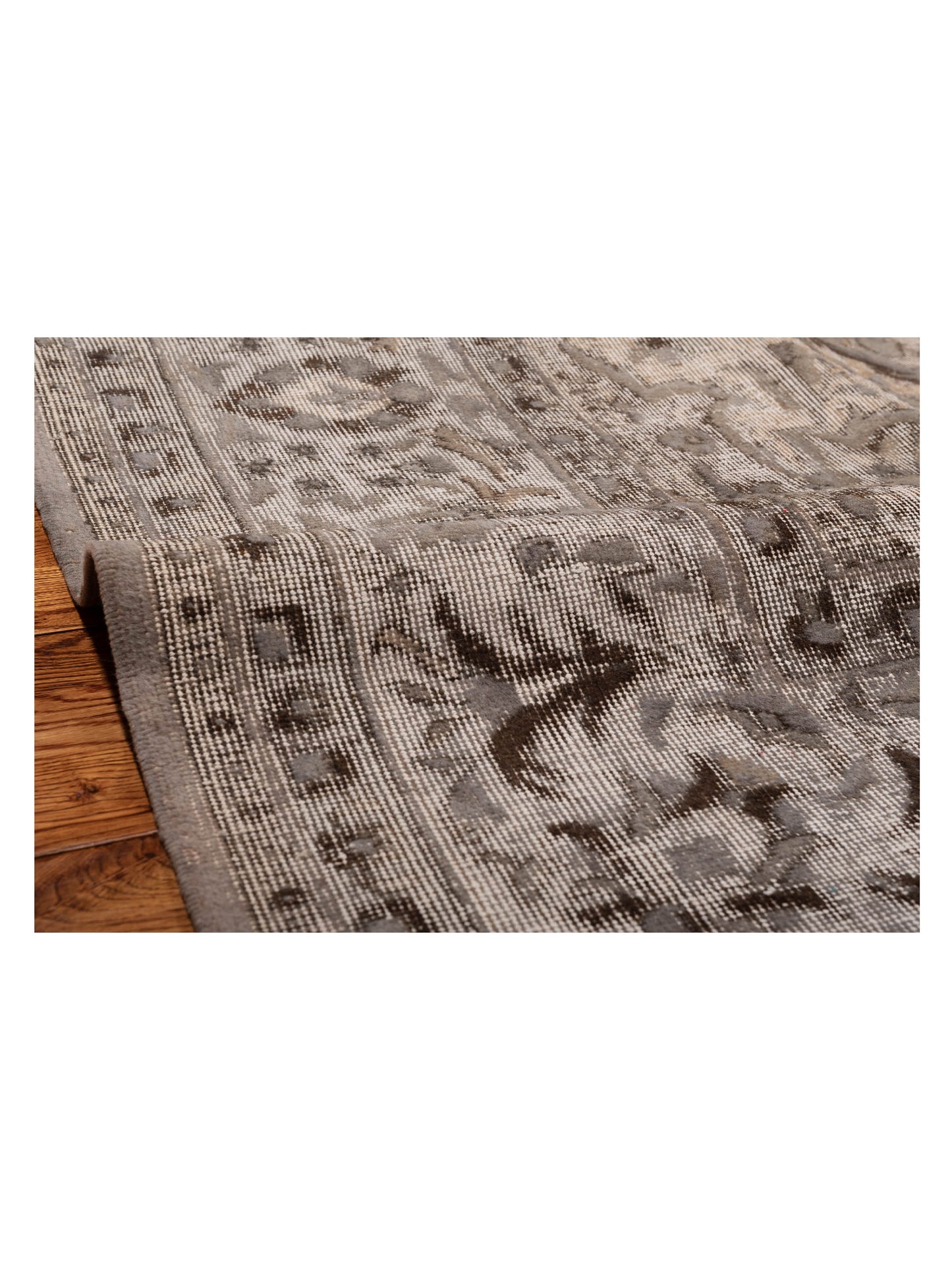 Vintage 122343 Gray 9.6x12.7 Hand Knotted Rug