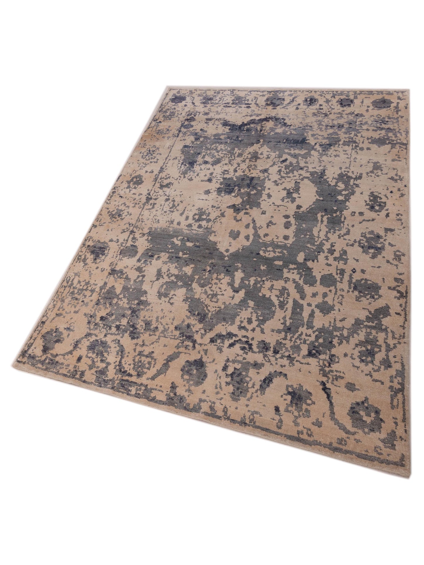 Tibetino 122354 Ivory Gray 5.8x8.11 Hand Knotted Rug