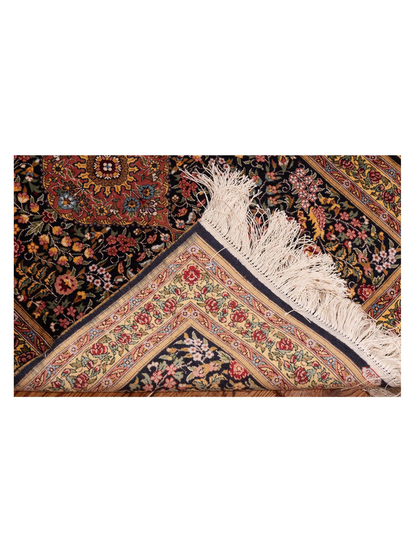 Pure Silk 122375 Black Gold 2x3.2 Hand Knotted Rug