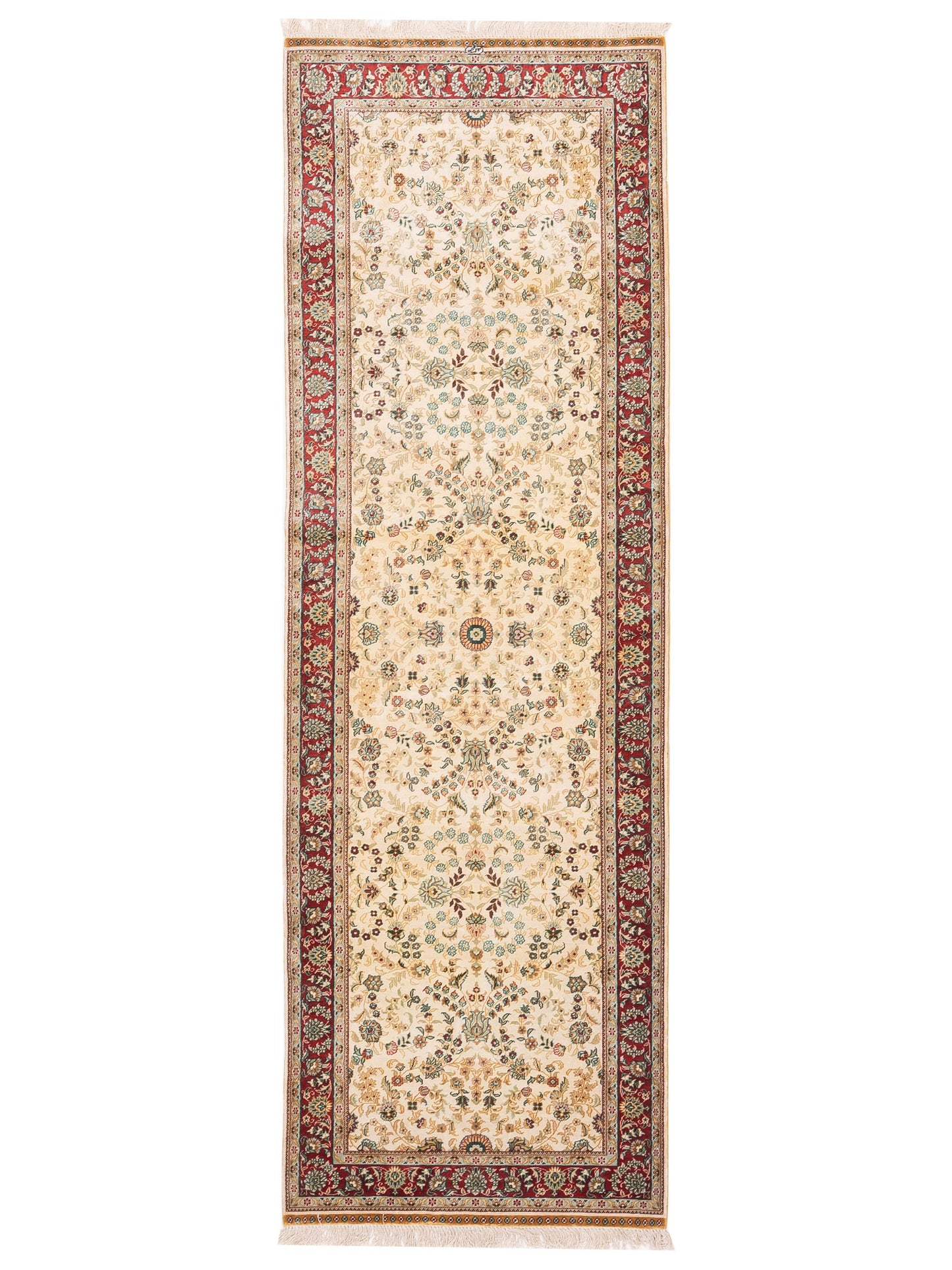 Pasha Pure Silk Ivory Red Traditional