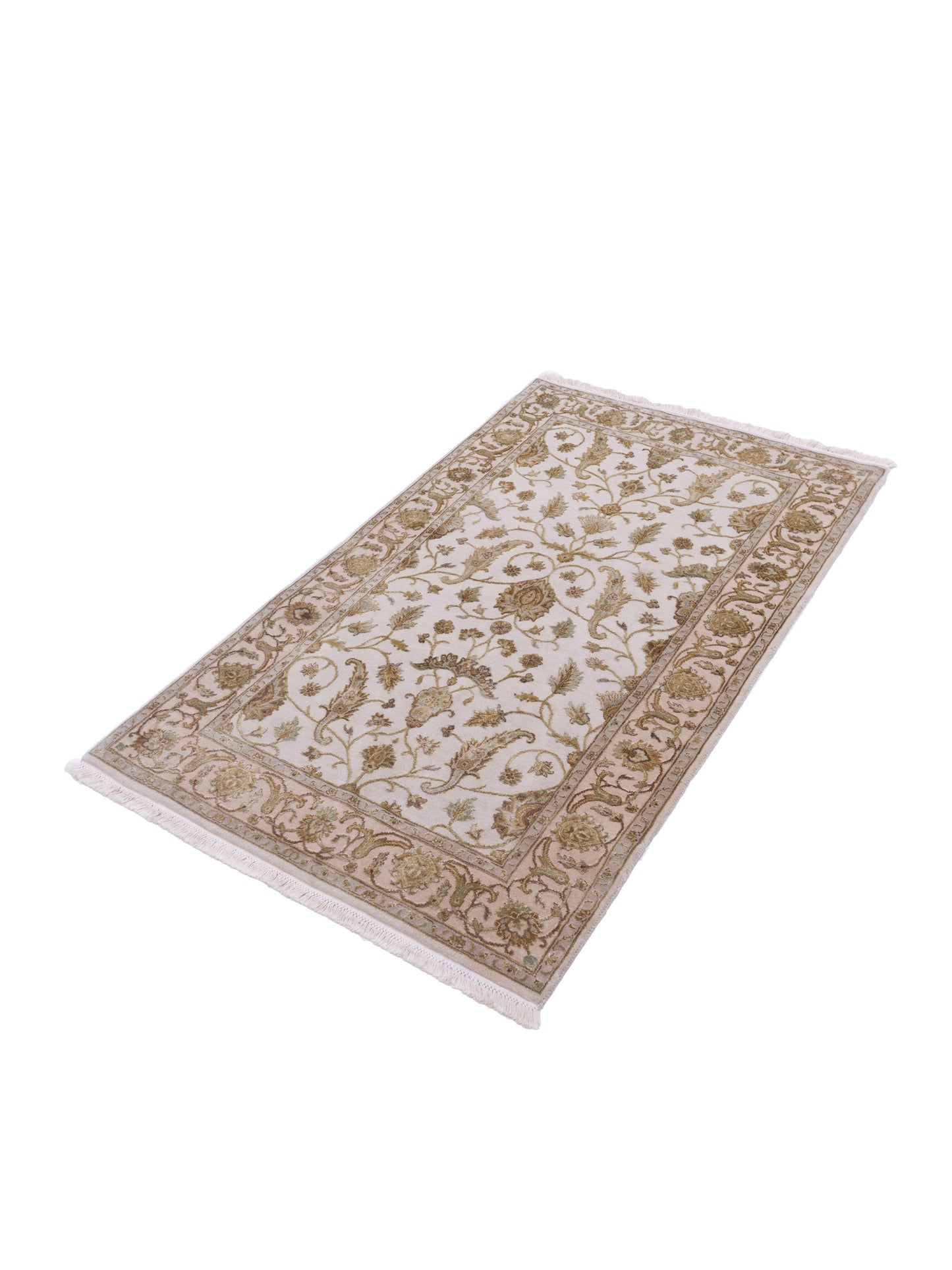 Imperial Silk 122501 Ivory Beige 3.1x5.4 Hand Knotted Rug