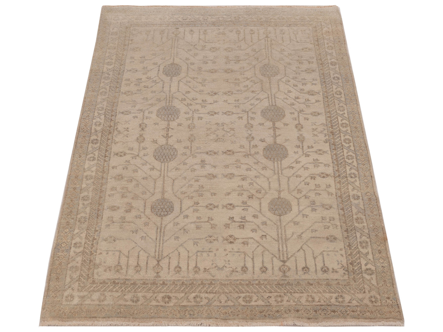 Stella 122519 Ivory Ivory 4.1x5.9 Hand Knotted Rug