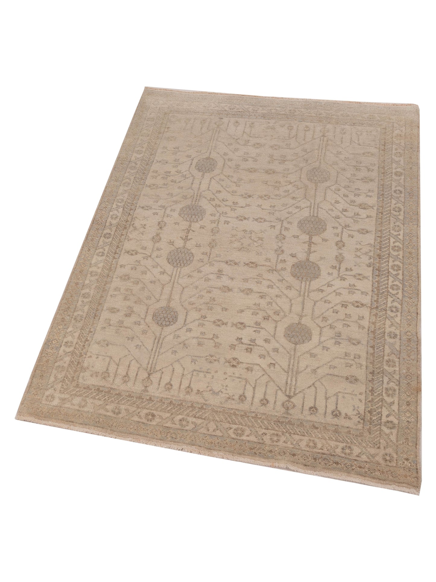 Stella 122519 Ivory Ivory 4.1x5.9 Hand Knotted Rug