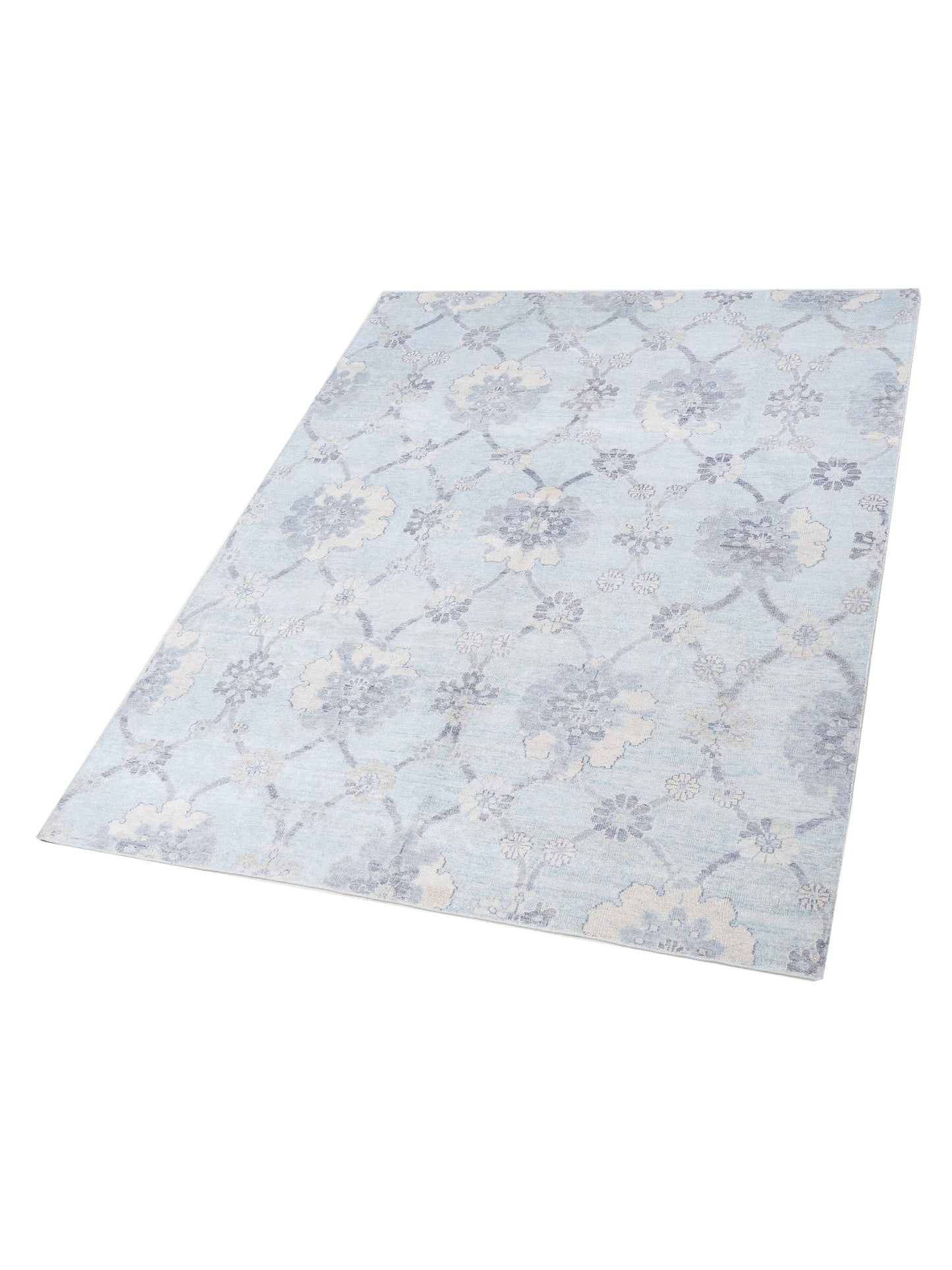 Tibetino 122556 Blue 7.11x10.2 Hand Knotted Rug