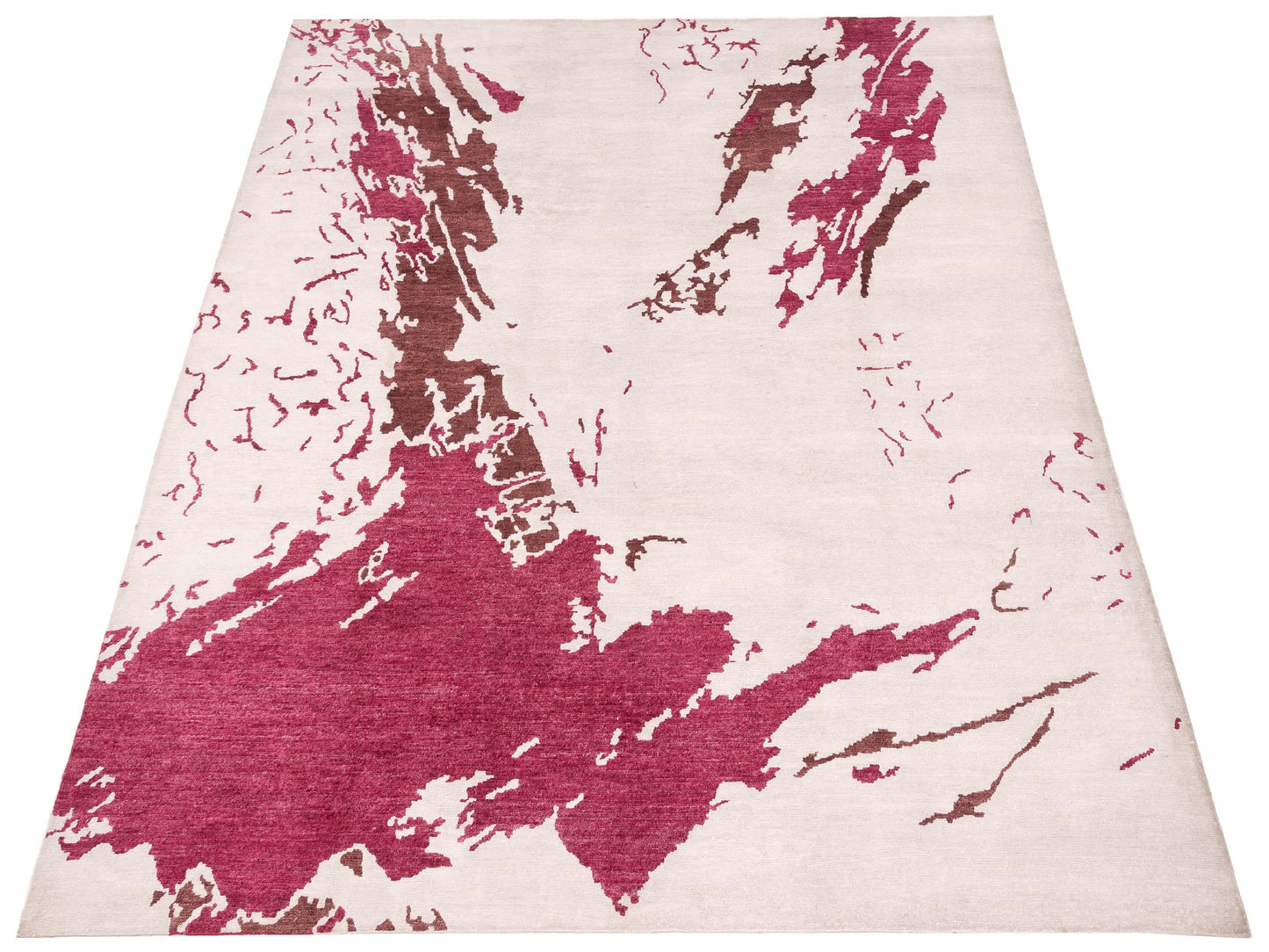 Tibetino 122602 Ivory Red 9.3x11.11 Hand Knotted Rug