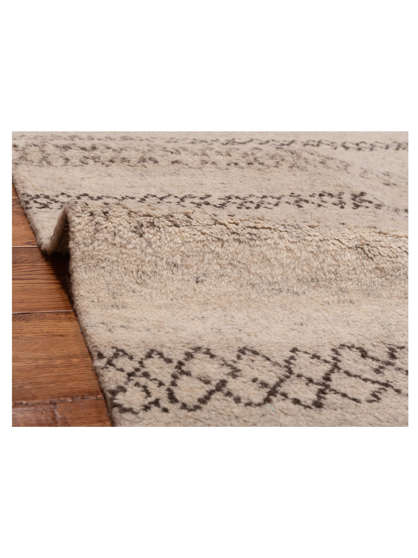 Moroccan 122615 Ivory 5x8 Hand Knotted Rug