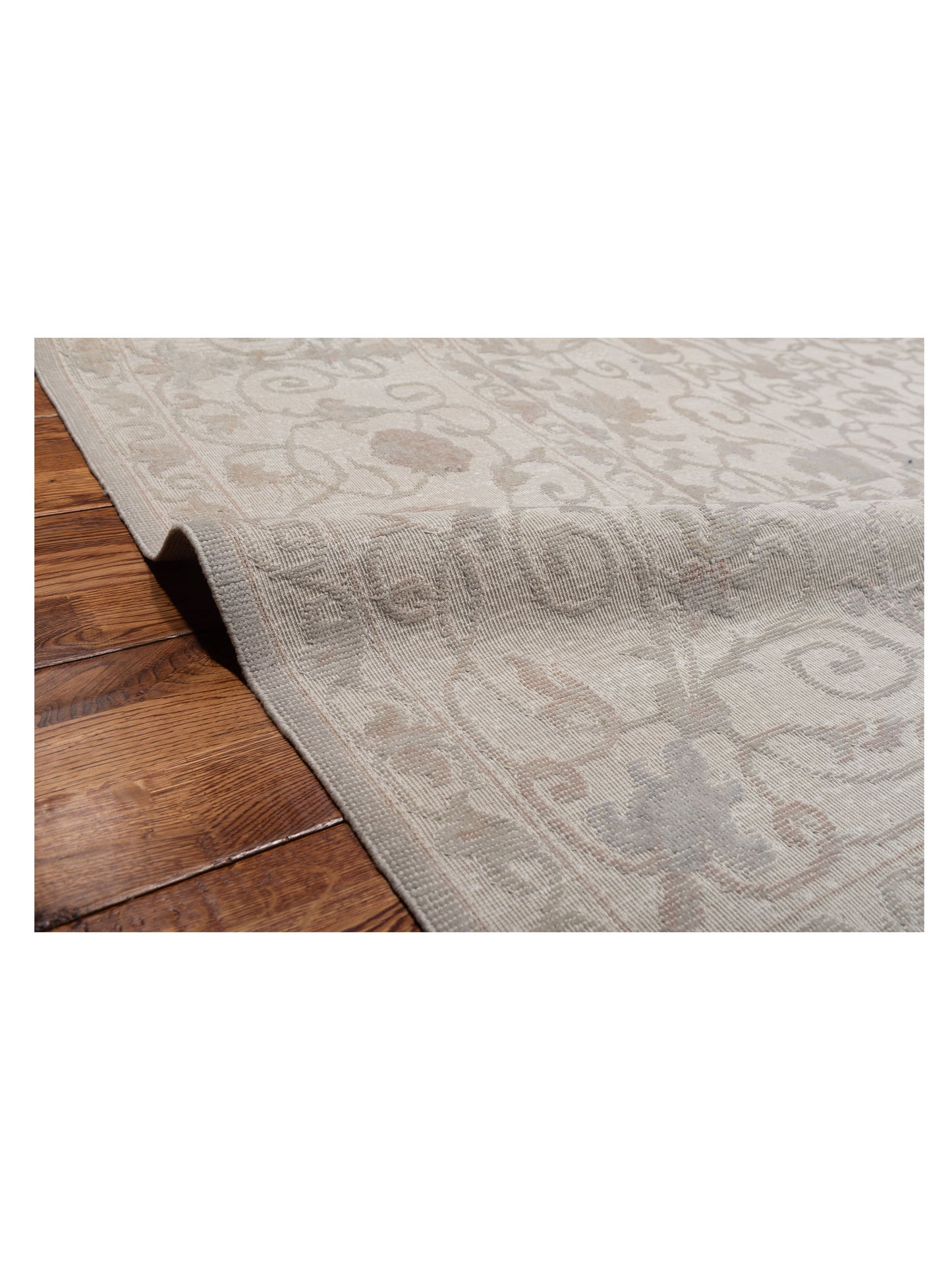 Vintage 122672 Silver 9.11x13.7 Hand Knotted Rug