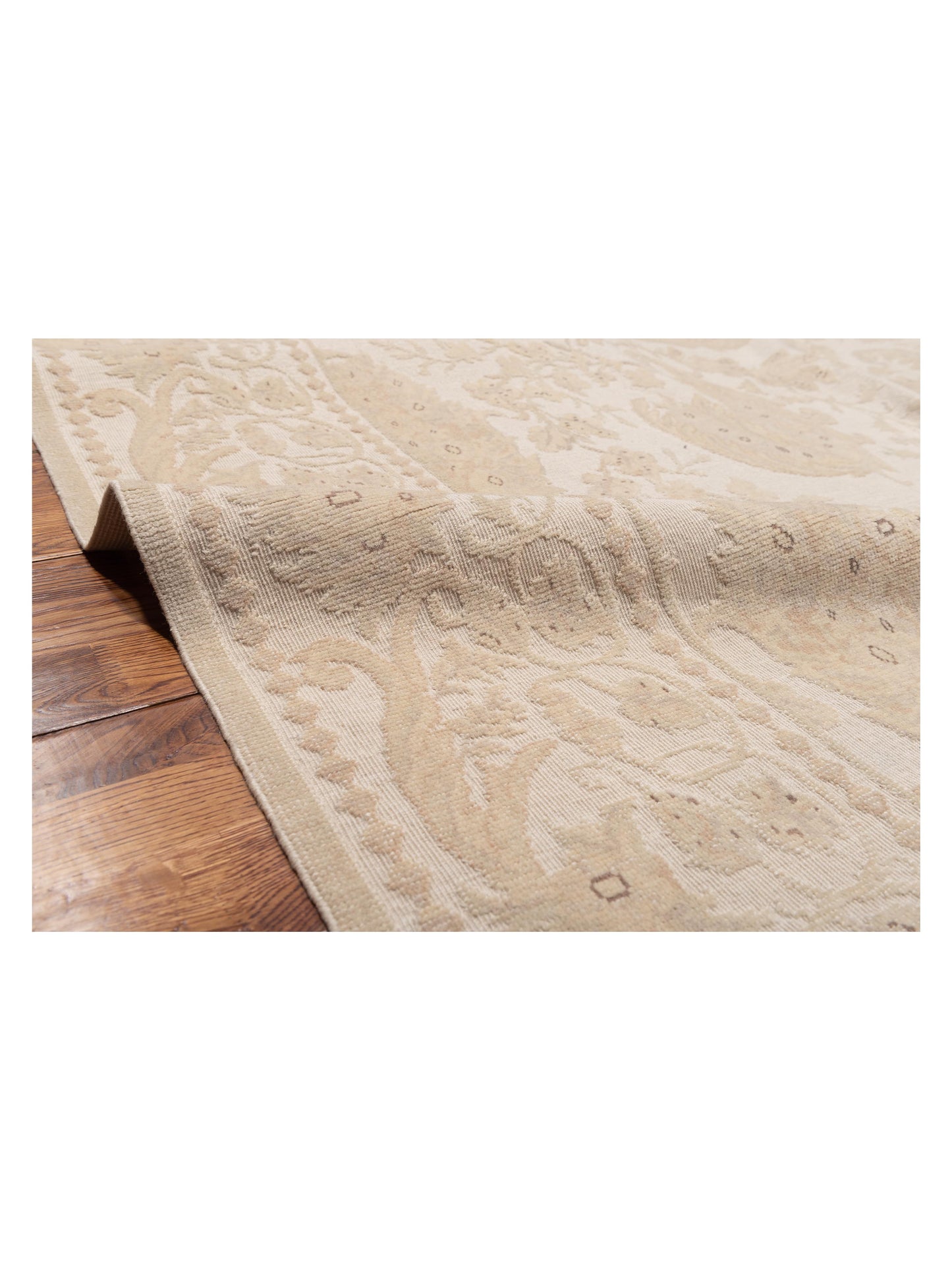 Vintage 122674 Ivory 9x12.6 Hand Knotted Rug