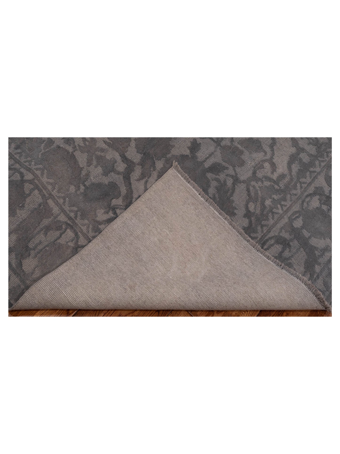 Vintage 122677 Dark Gray 8.10x9.9 Hand Knotted Rug