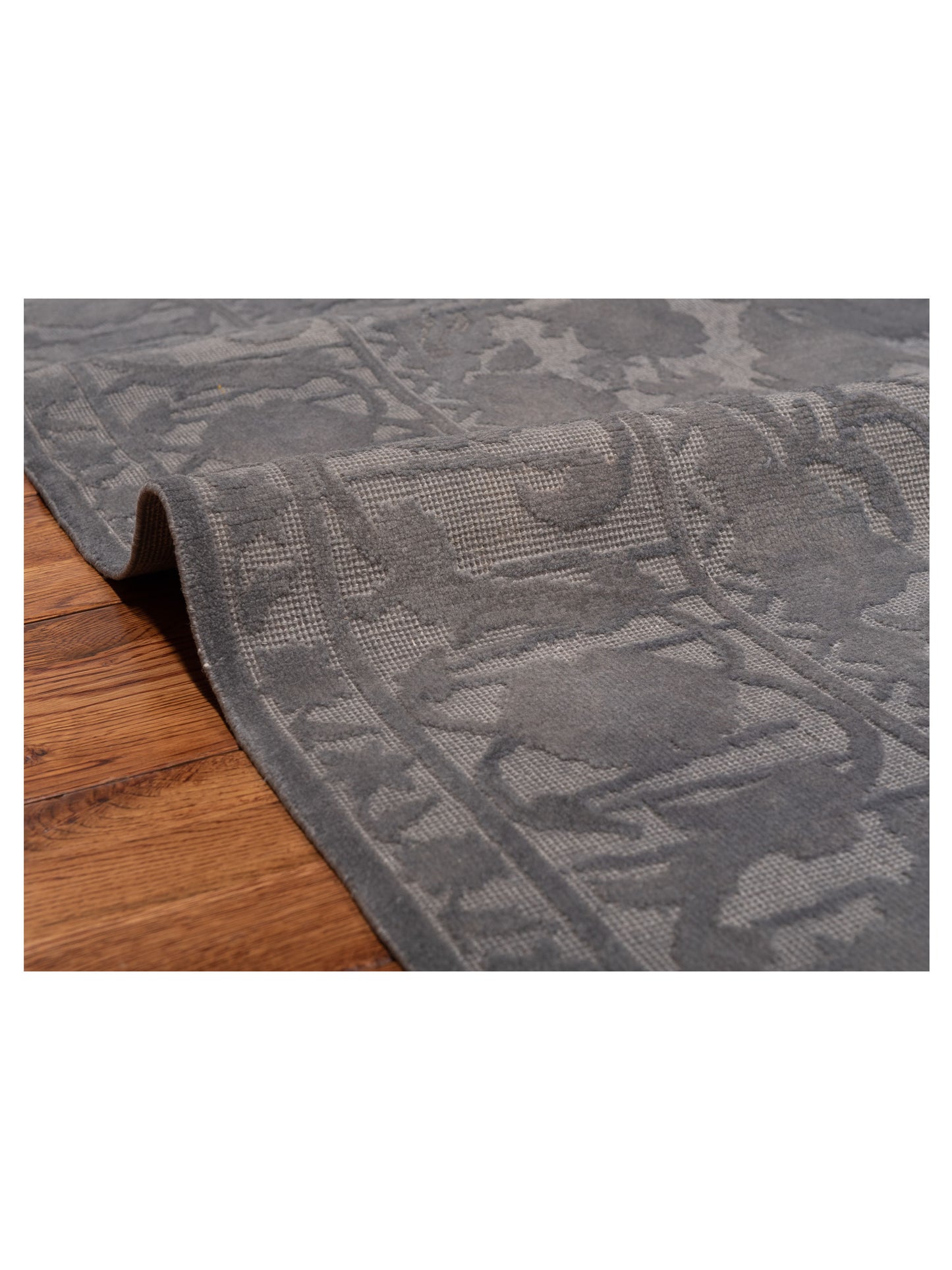 Vintage 122677 Dark Gray 8.10x9.9 Hand Knotted Rug