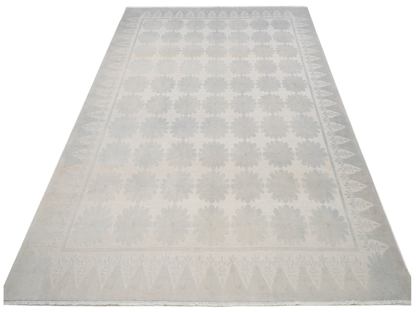 Vintage 122678 Silver 9.8x13.1 Hand Knotted Rug