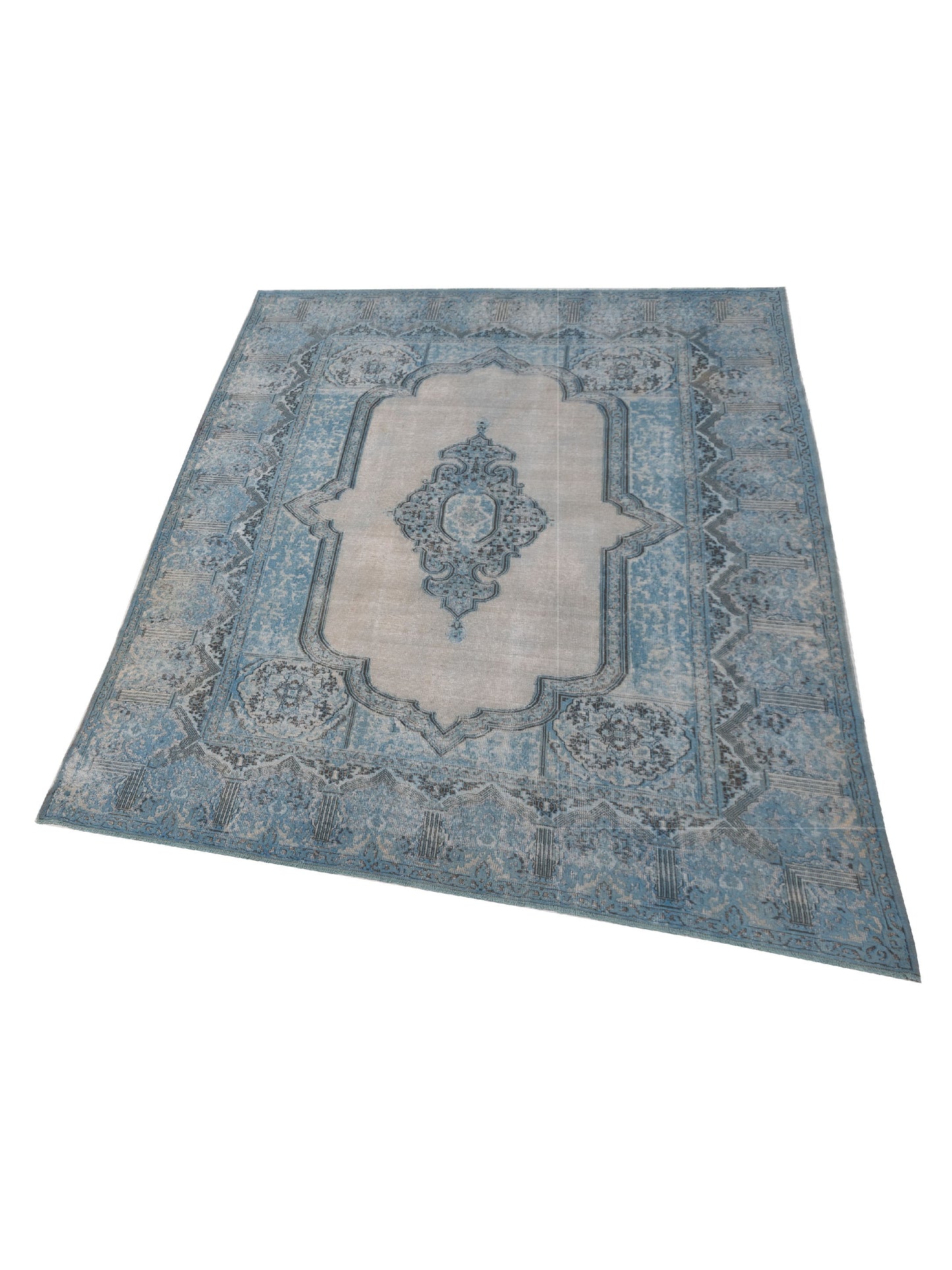 Vintage 122688 Blue 9x12.3 Hand Knotted Rug