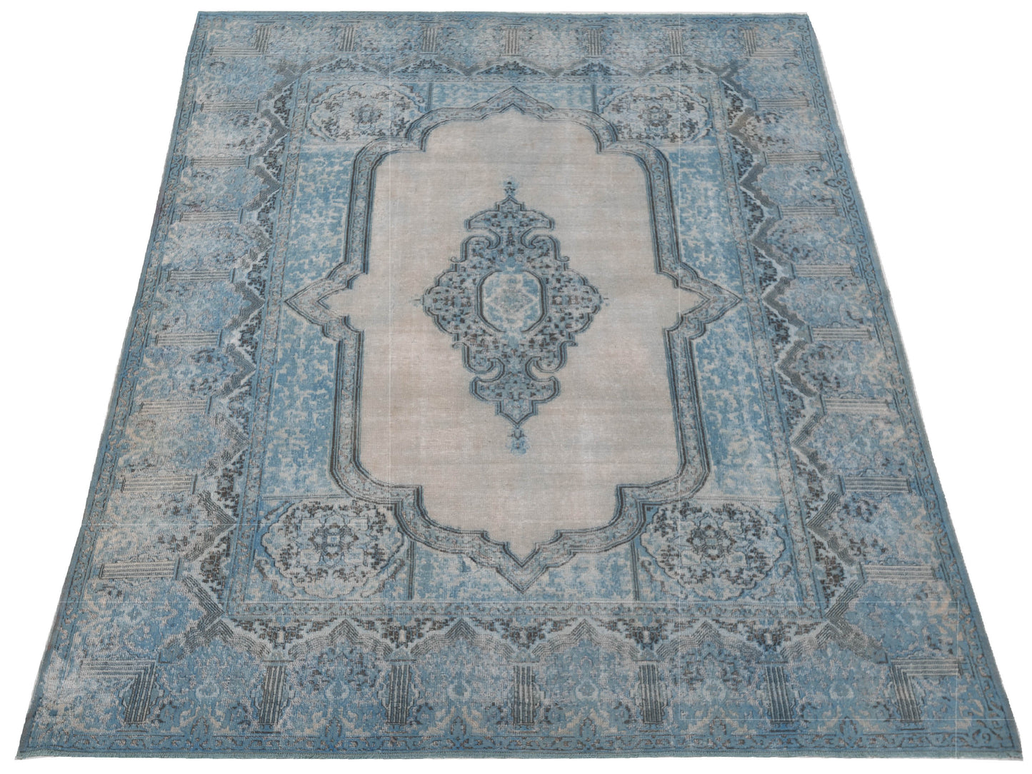 Vintage 122688 Blue 9x12.3 Hand Knotted Rug