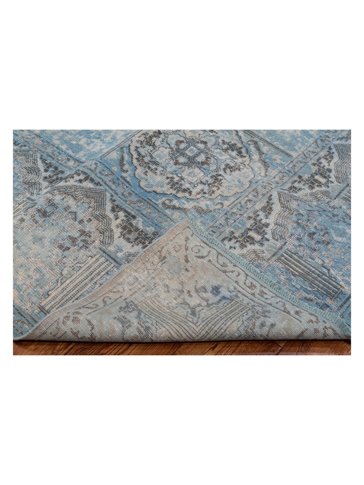 Vintage 122688 Blue 9x12.3 Hand Knotted Rug