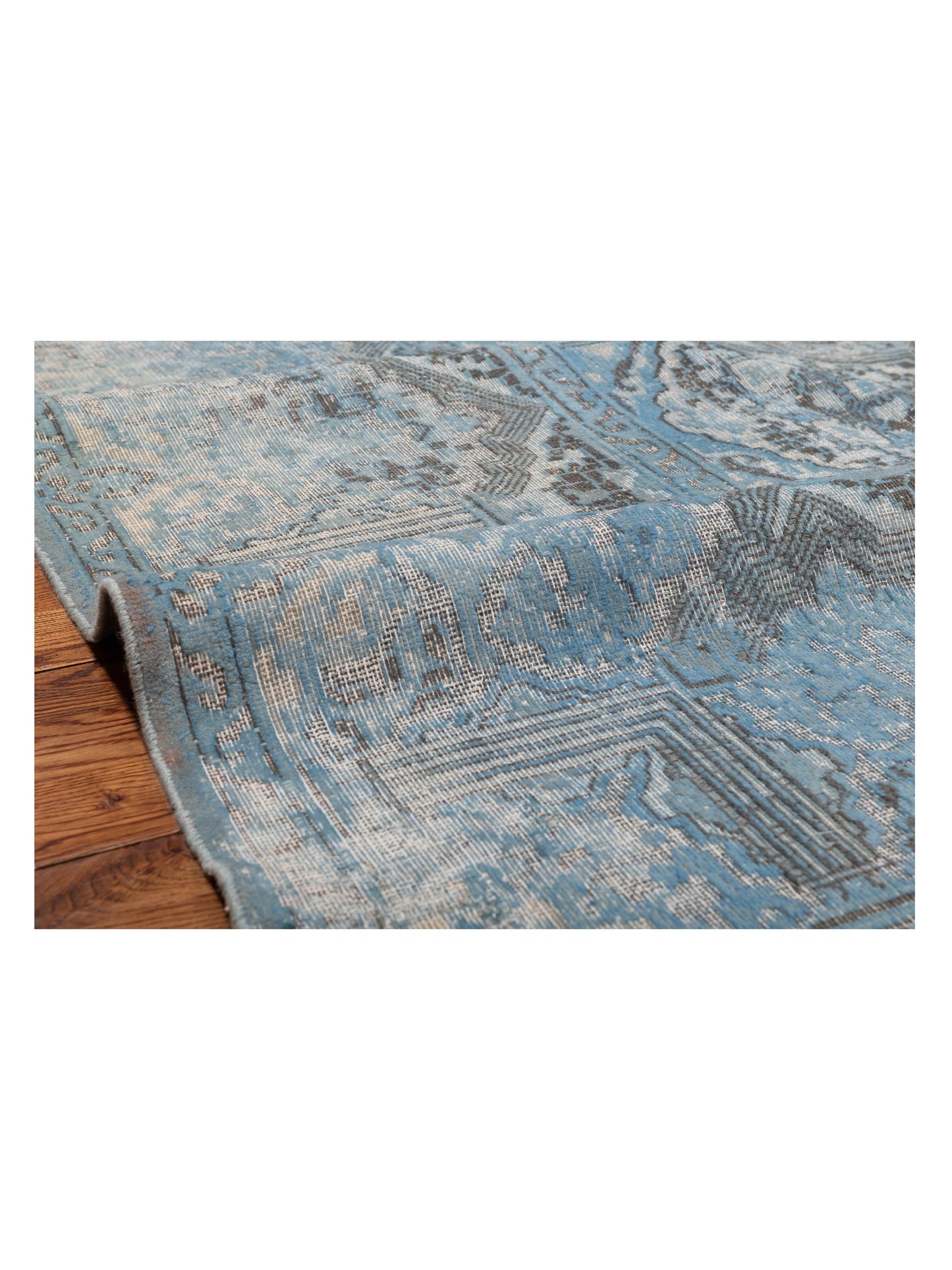 Vintage 122688 Blue 9x12.3 Hand Knotted Rug