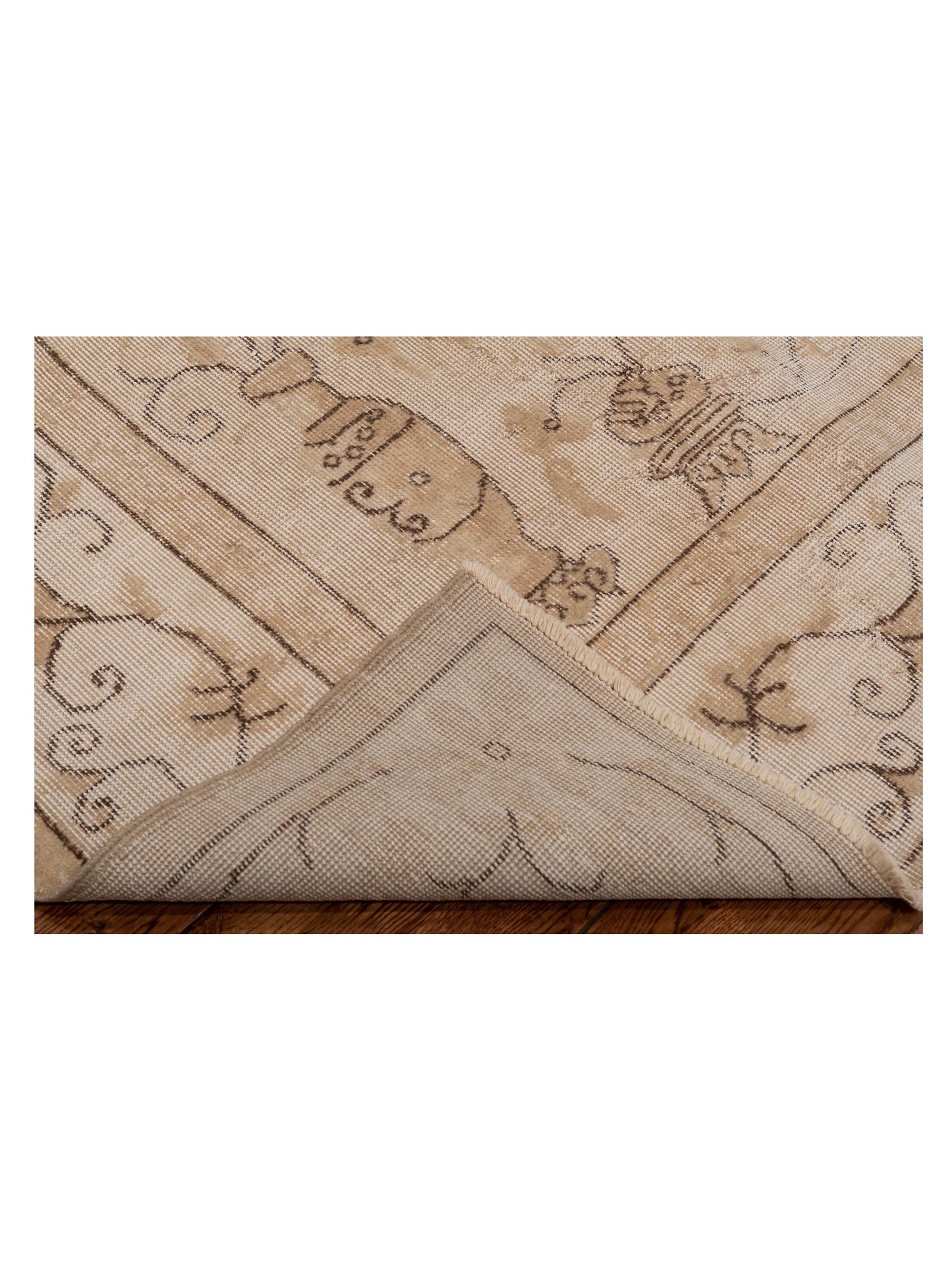 Vintage 122692 Beige 8.8x12.1 Hand Knotted Rug