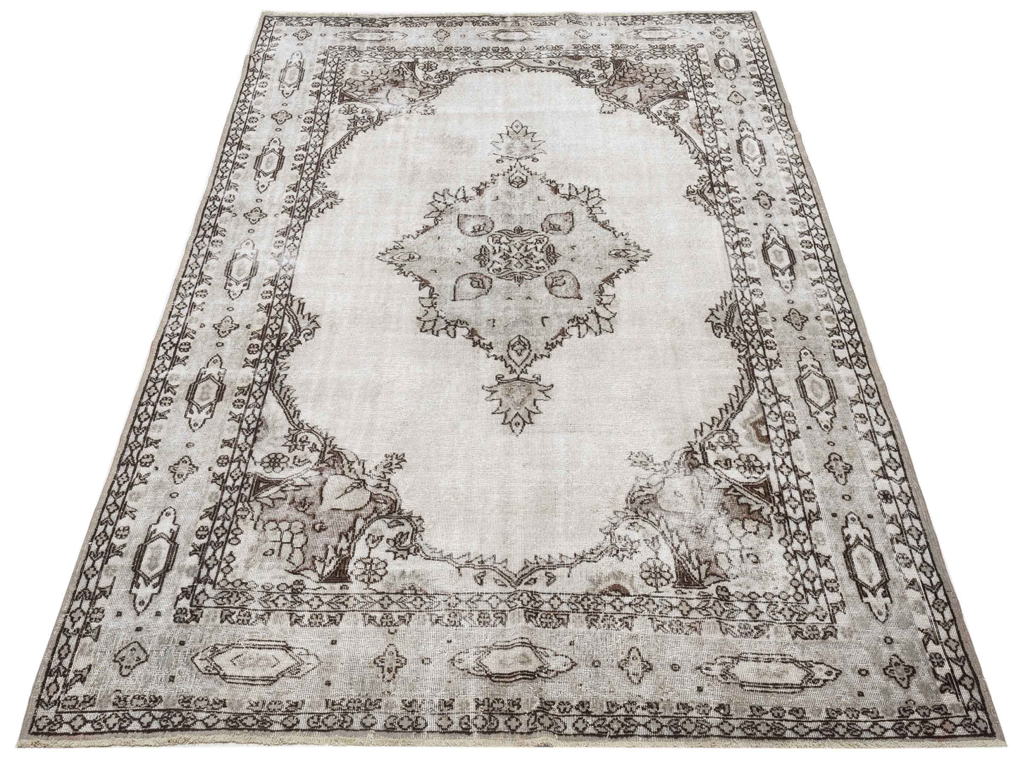 Vintage 122699 Silver 7.9x10.6 Hand Knotted Rug