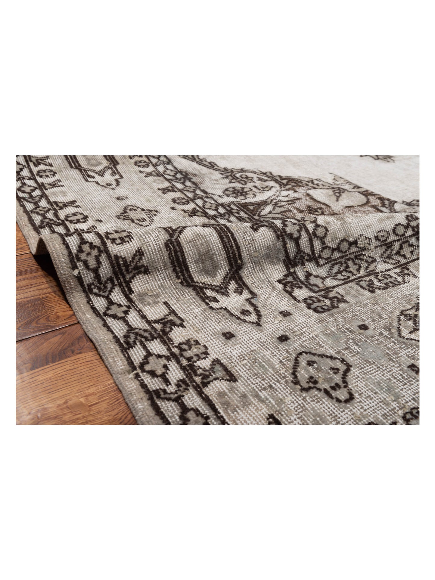 Vintage 122699 Silver 7.9x10.6 Hand Knotted Rug