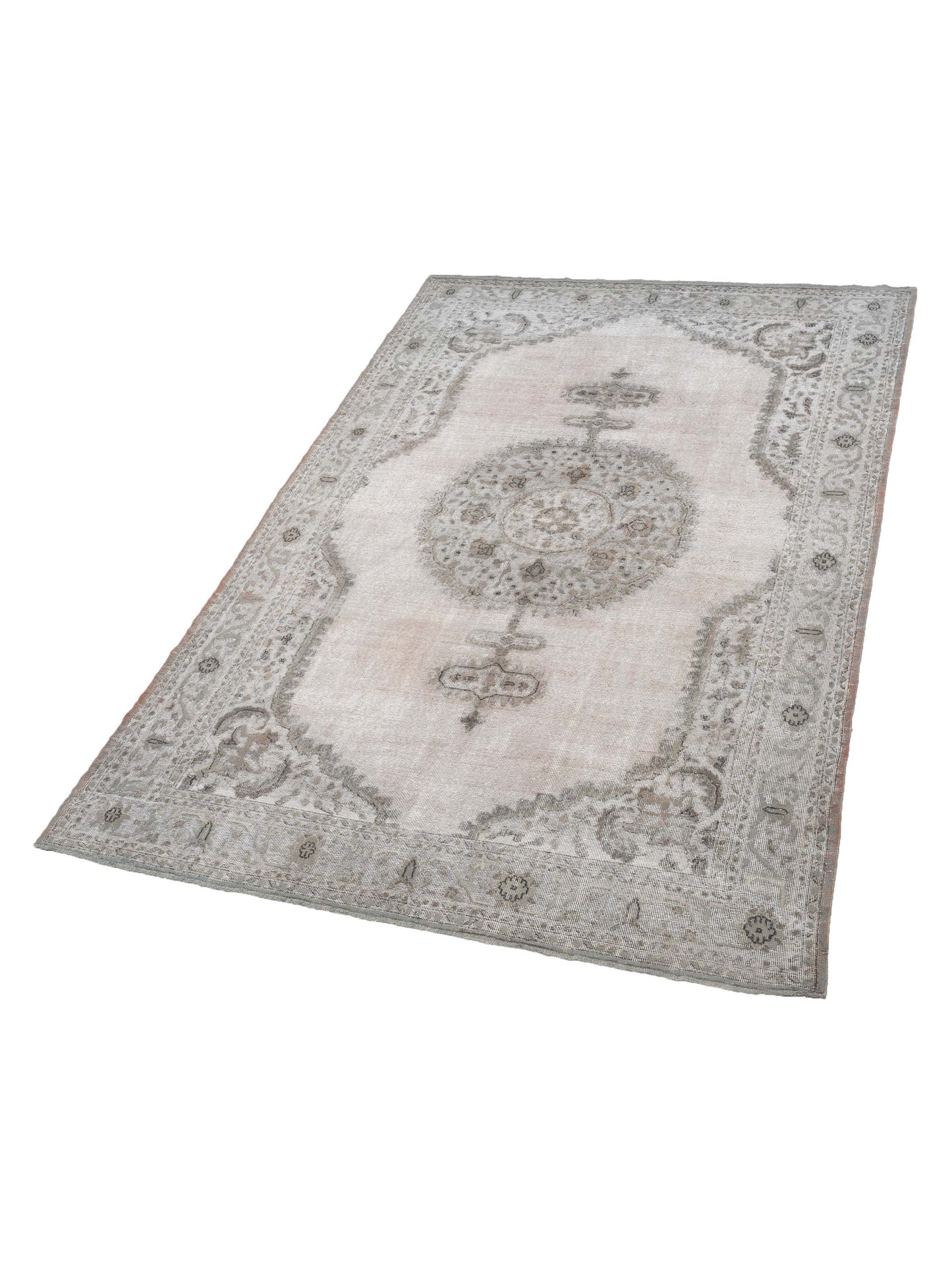 Vintage 122700 Light Gray 7.3x11.1 Hand Knotted Rug