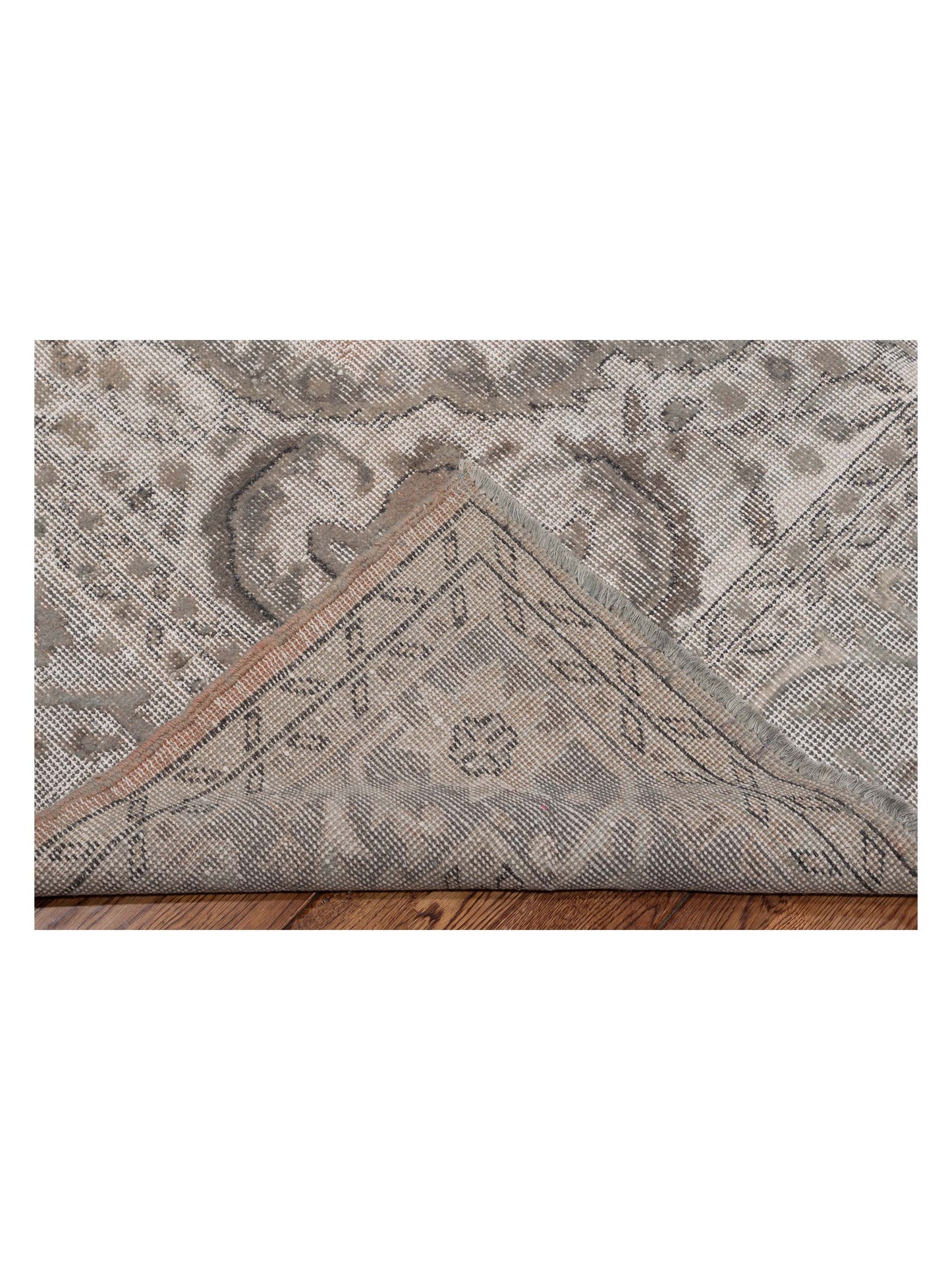Vintage 122700 Light Gray 7.3x11.1 Hand Knotted Rug