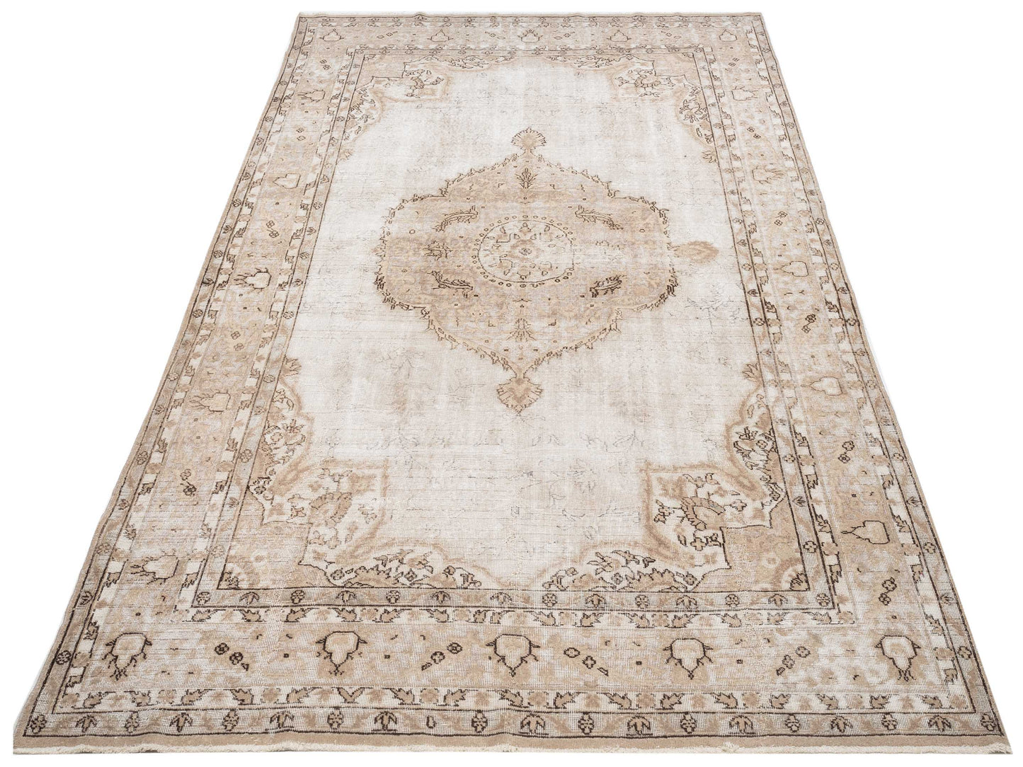 Vintage 122704 Beige 8.2x12 Hand Knotted Rug