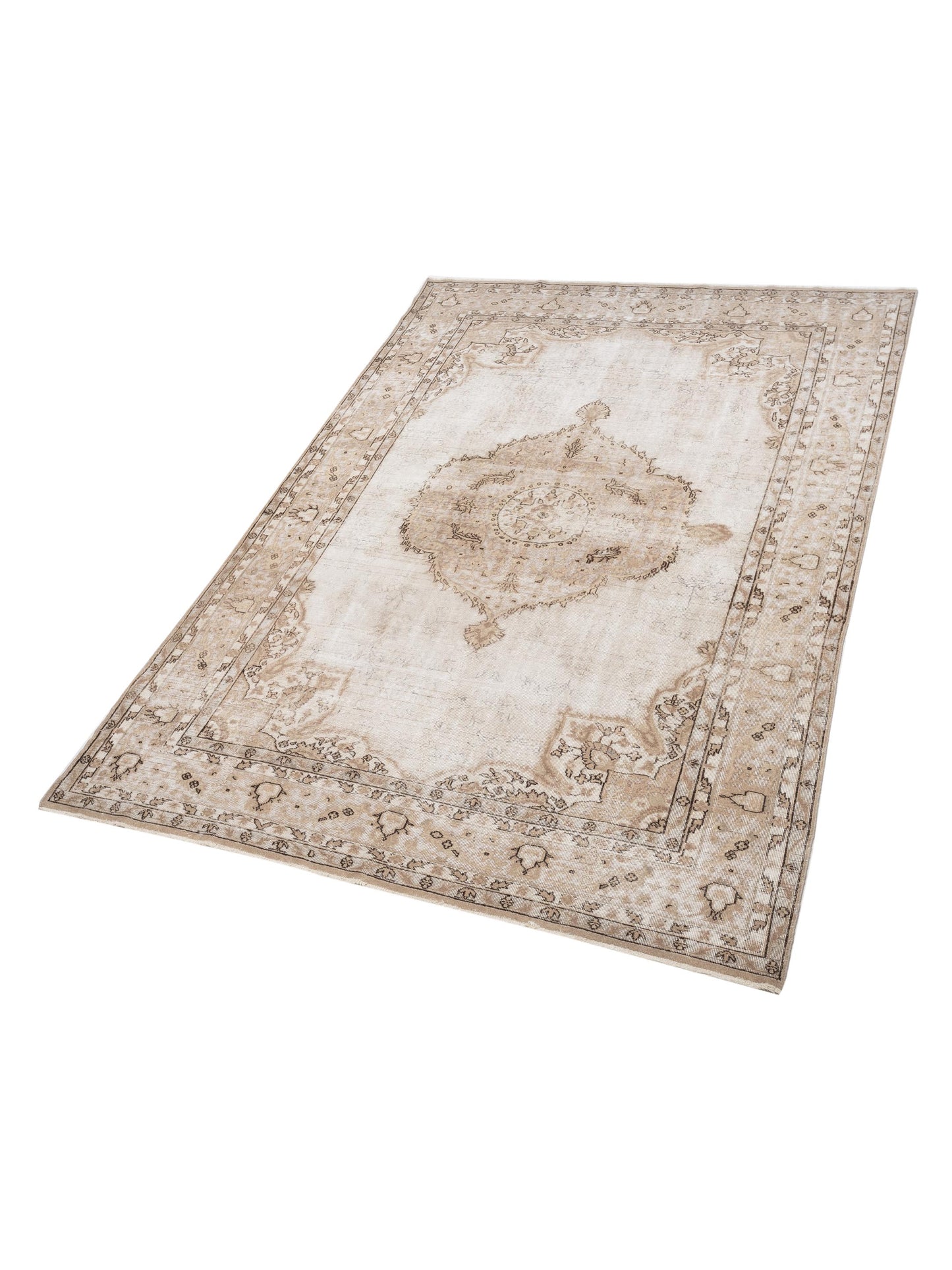 Vintage 122704 Beige 8.2x12 Hand Knotted Rug