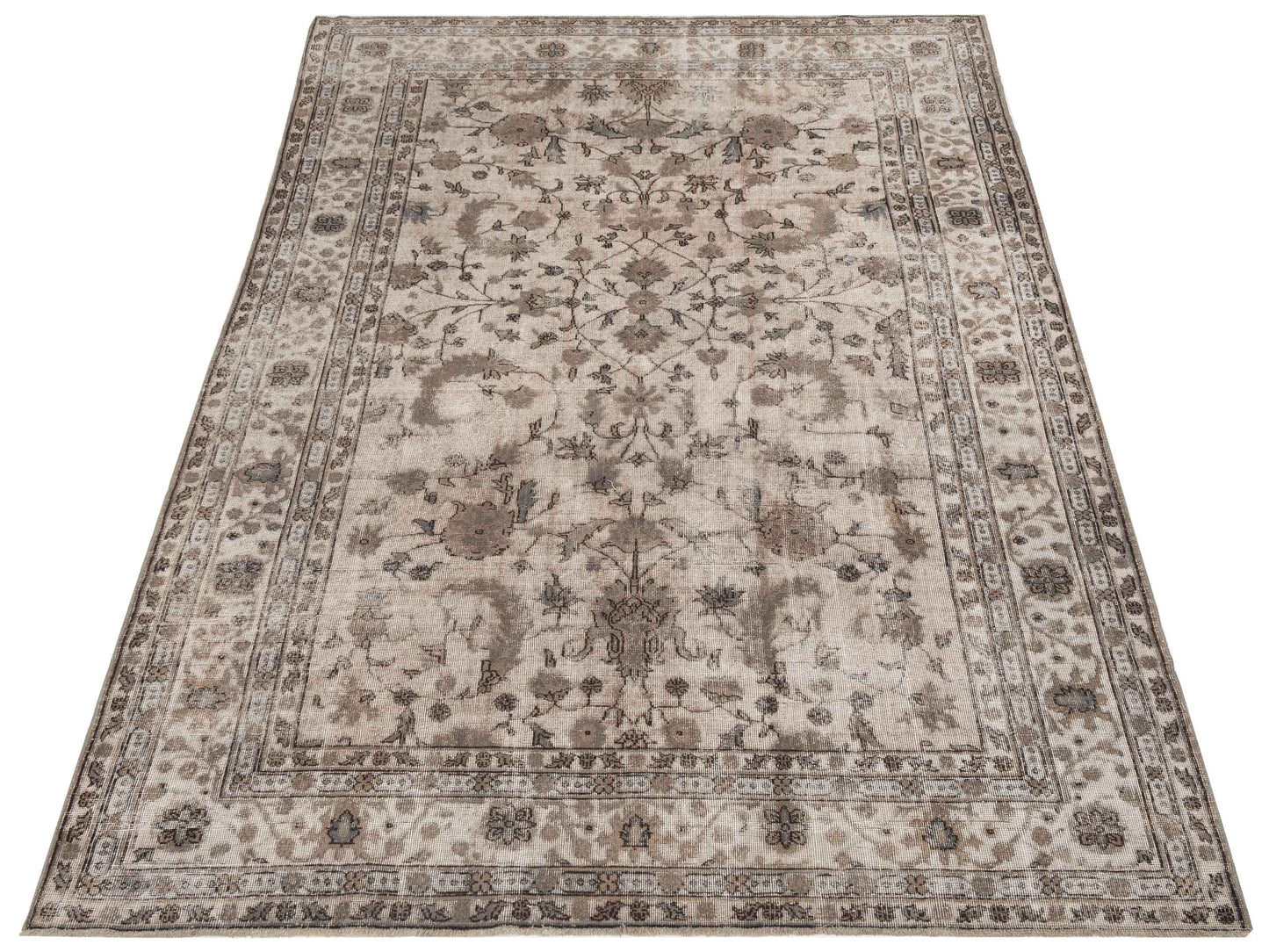 Vintage 122722 Gray 7.6x11.10 Hand Knotted Rug