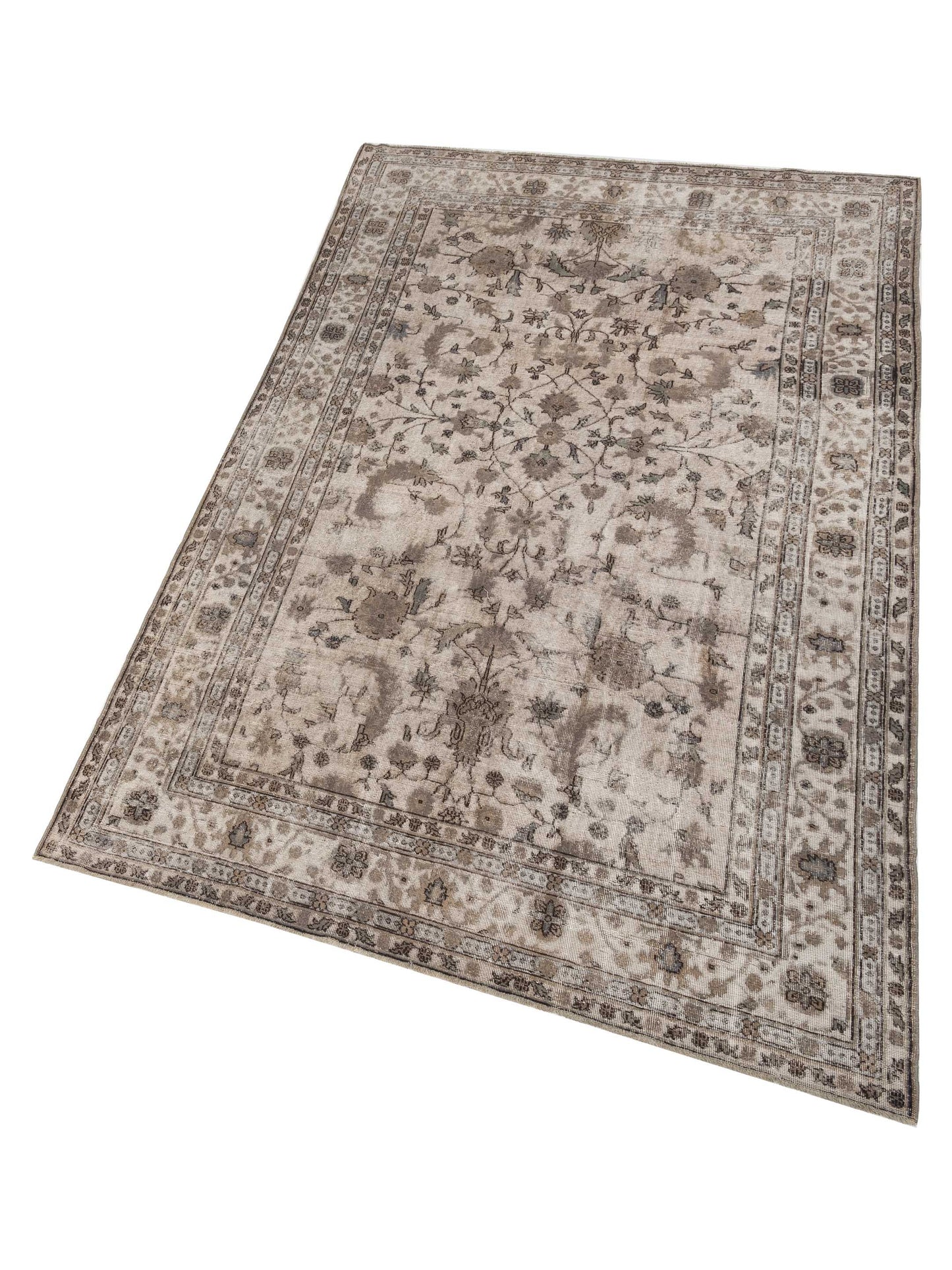 Vintage 122722 Gray 7.6x11.10 Hand Knotted Rug