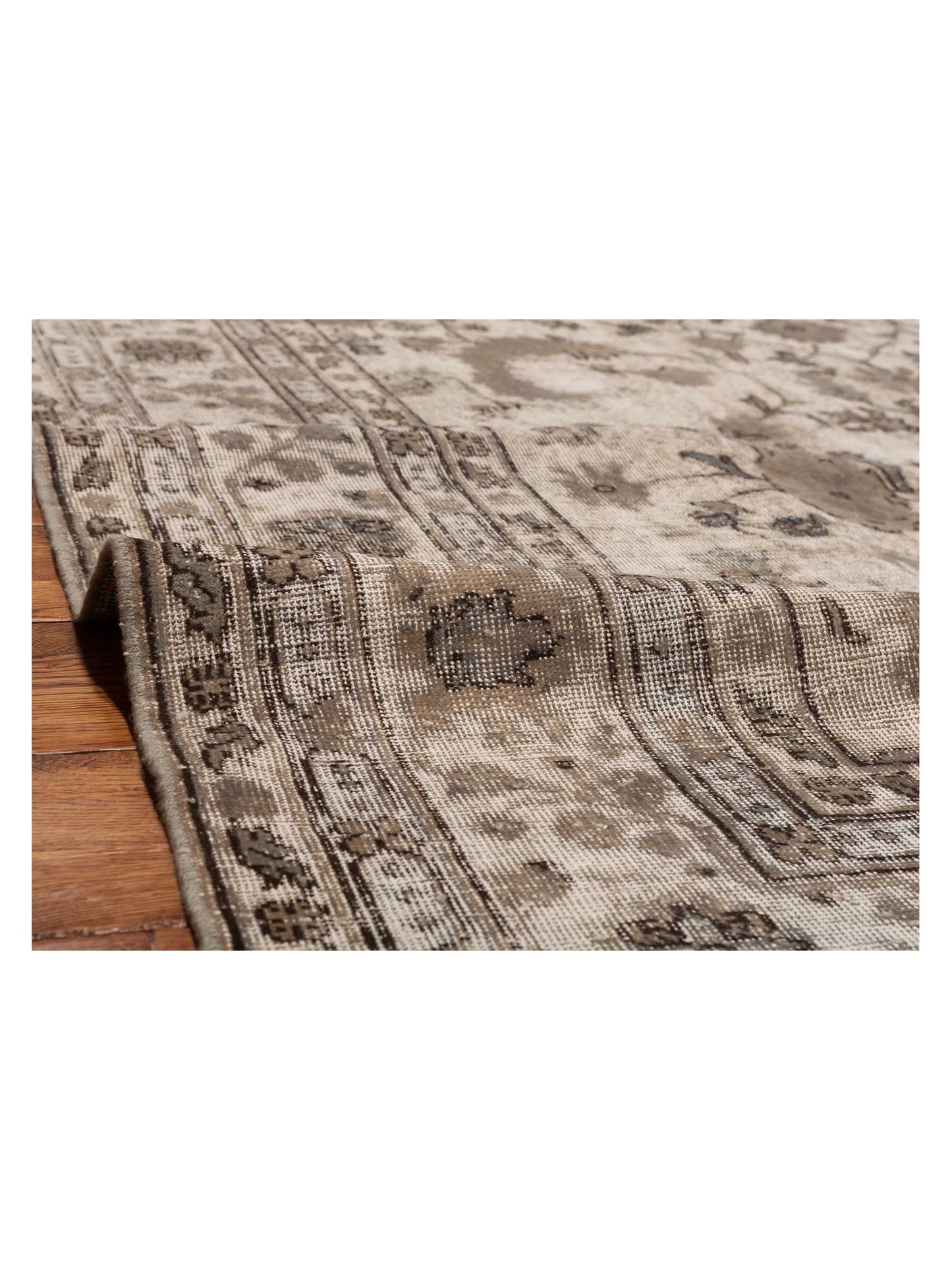 Vintage 122722 Gray 7.6x11.10 Hand Knotted Rug