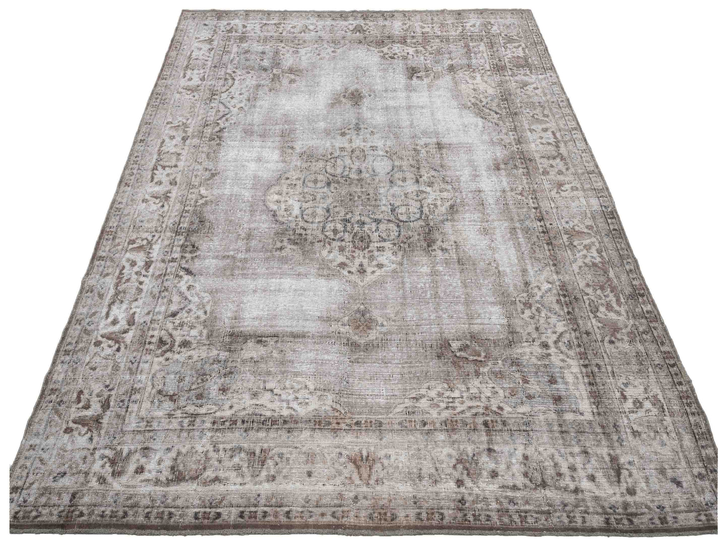 Vintage 122728 Light Gray 8.4x11.8 Hand Knotted Rug