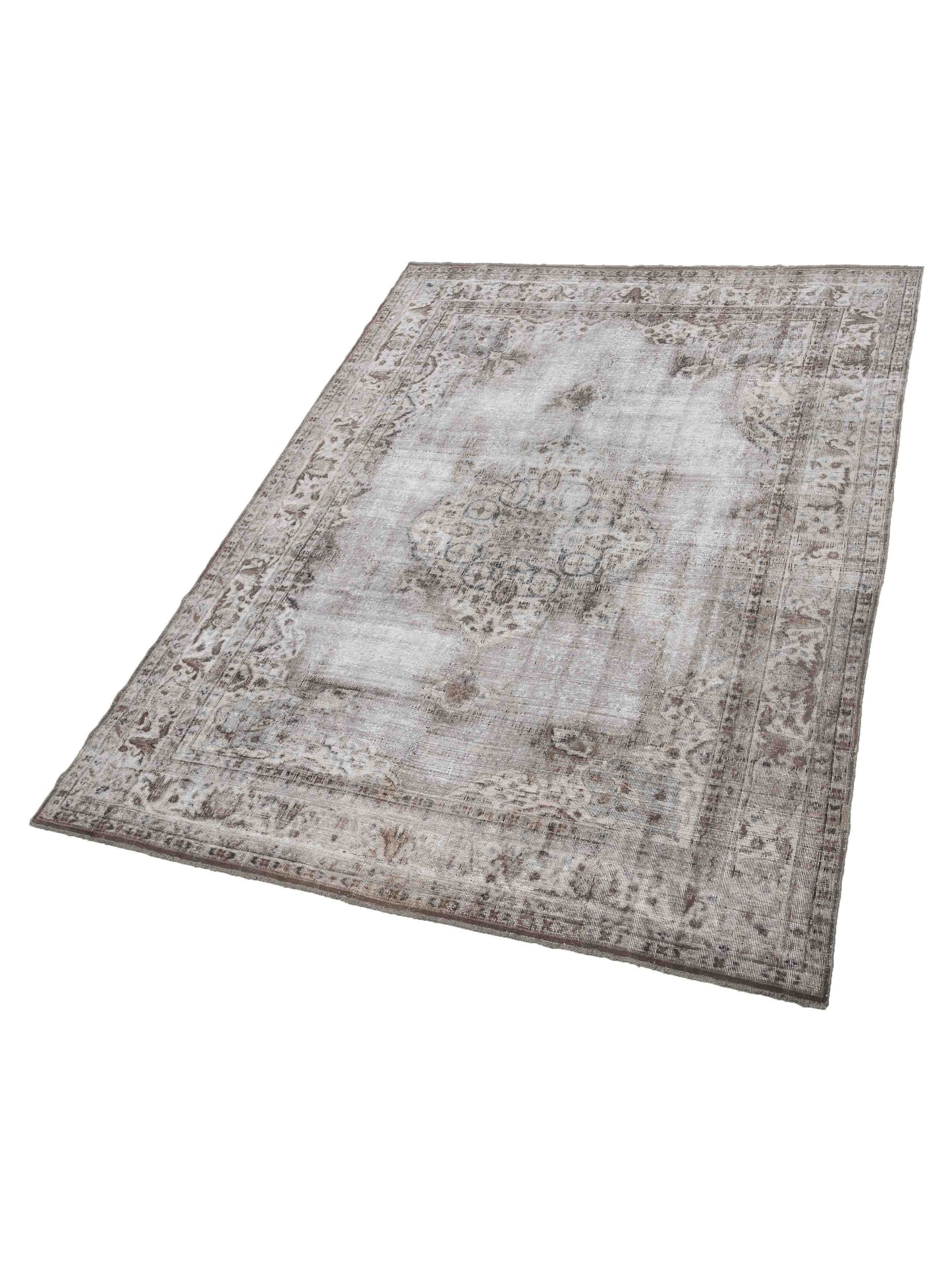 Vintage 122728 Light Gray 8.4x11.8 Hand Knotted Rug