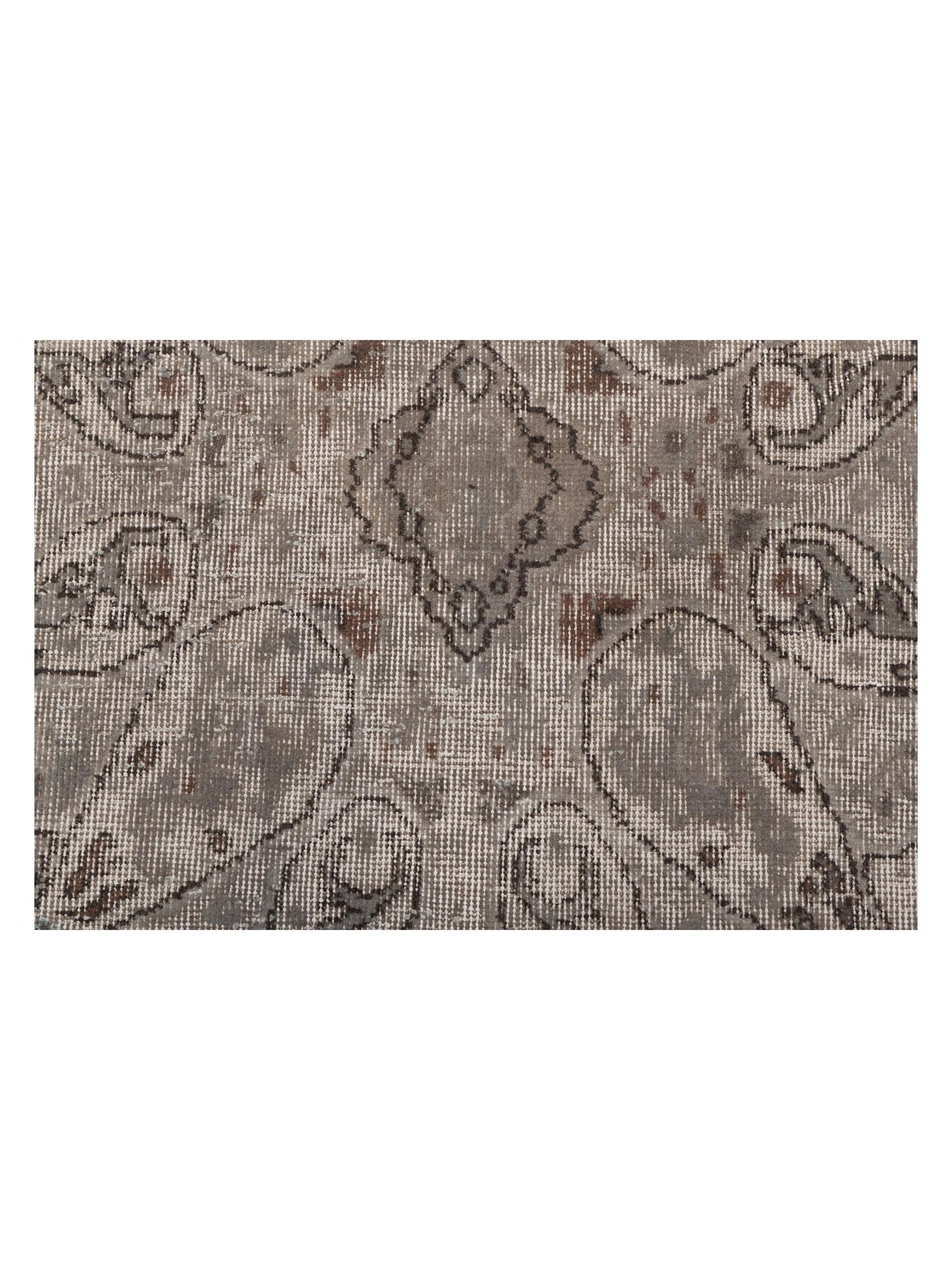 Vintage 122729 Light Gray 7.3x11.8 Hand Knotted Rug