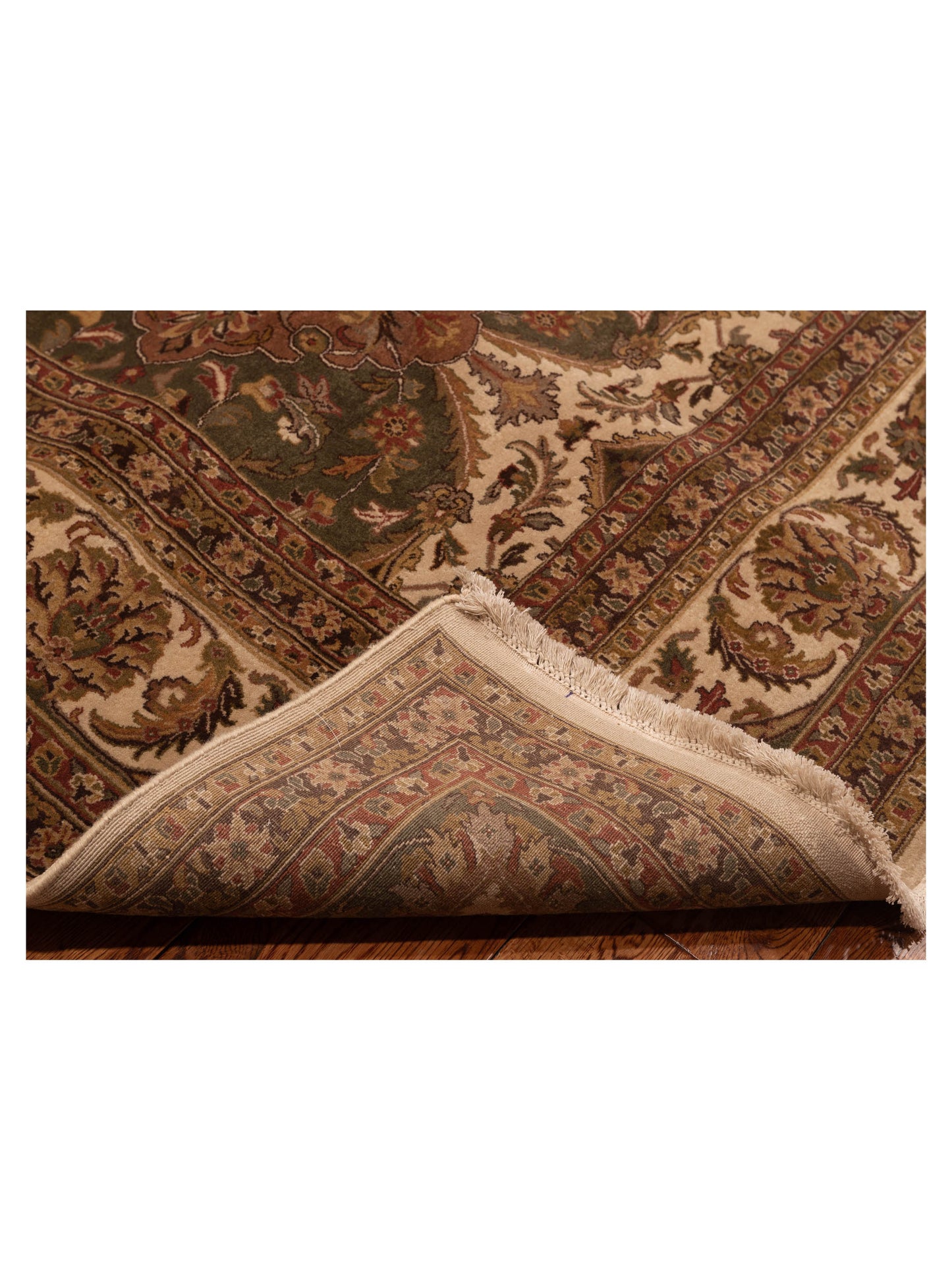 Crown 123078 Beige Green 8.10x11.9 Hand Knotted Rug