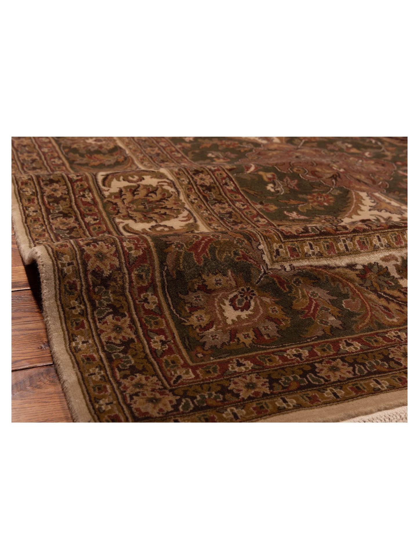 Crown 123078 Beige Green 8.10x11.9 Hand Knotted Rug