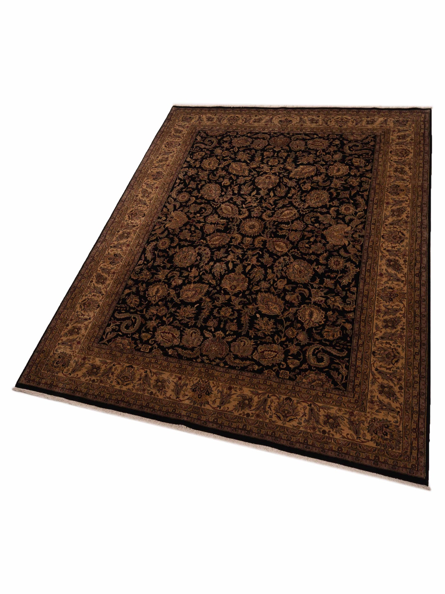 Crown 123079 Black Beige 8.9x11.10 Hand Knotted Rug