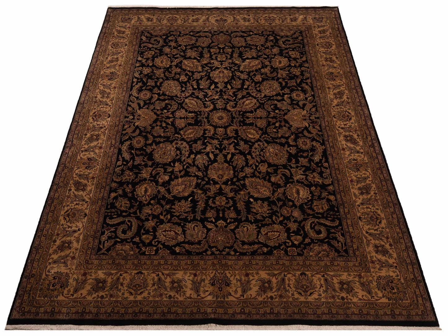 Crown 123079 Black Beige 8.9x11.10 Hand Knotted Rug