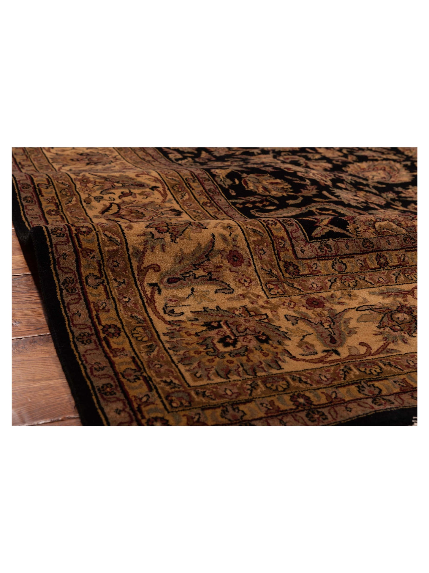 Crown 123079 Black Beige 8.9x11.10 Hand Knotted Rug