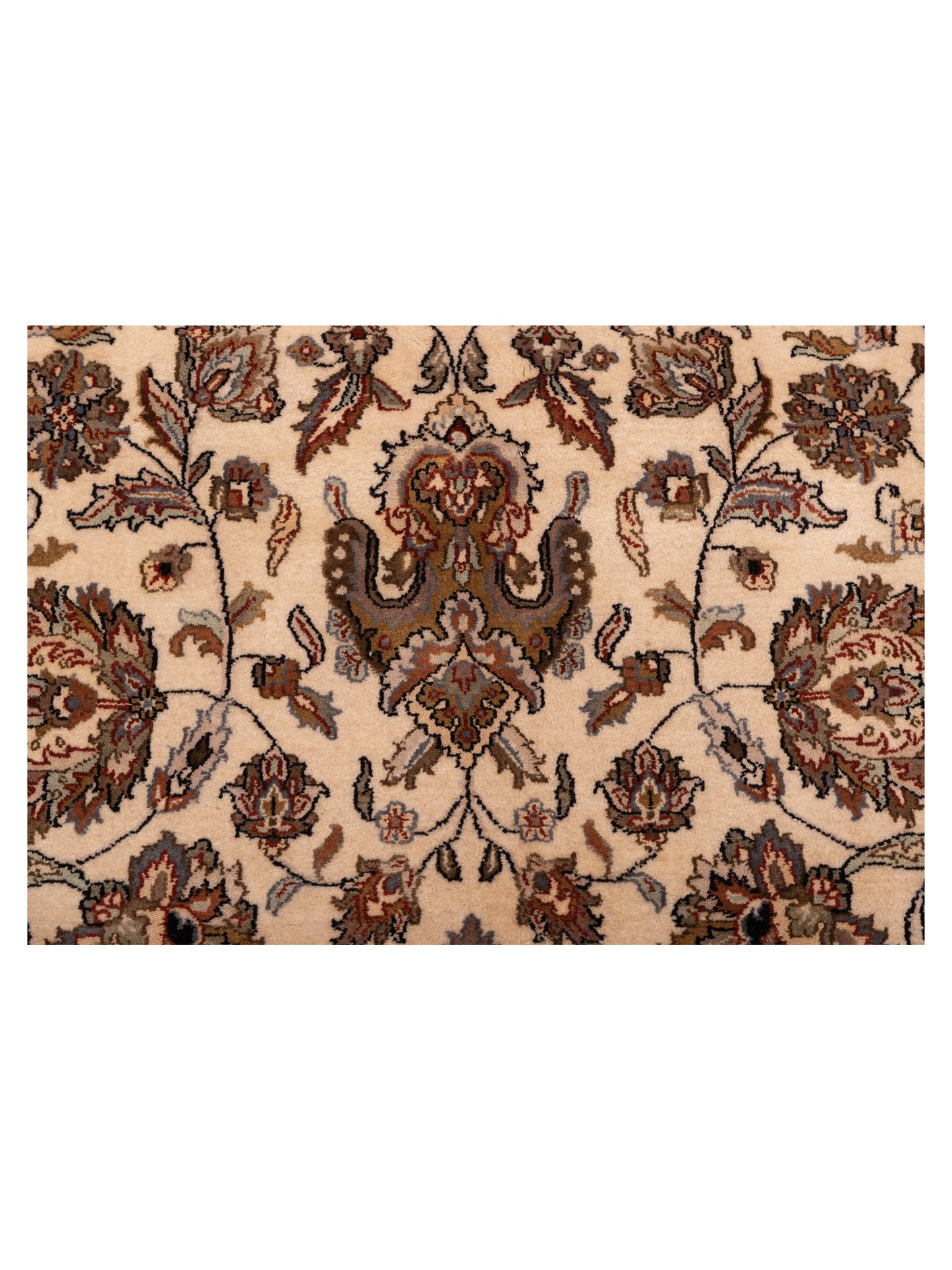 Crown 123081 Ivory Black 9x12 Hand Knotted Rug