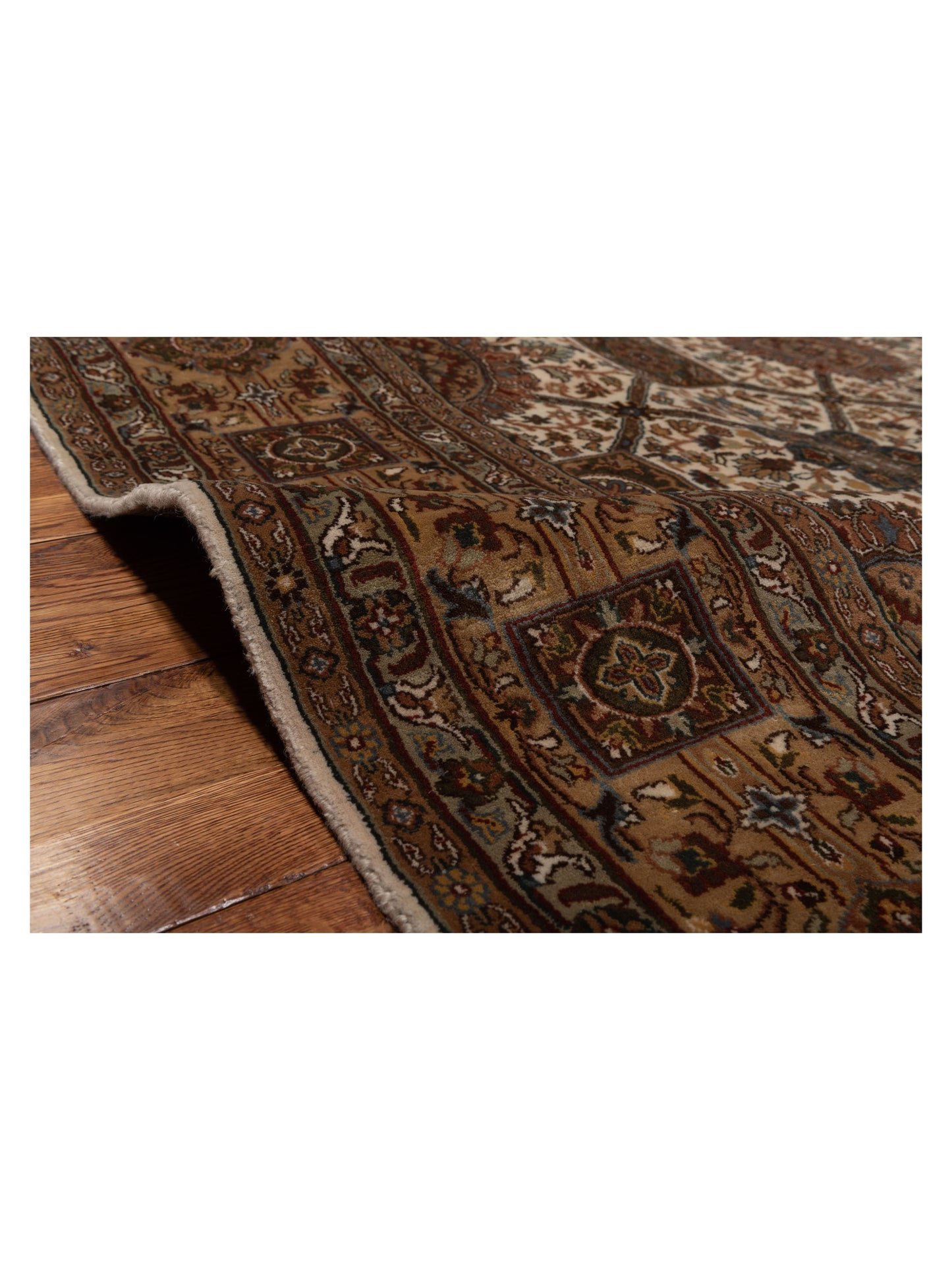 Crown 123092 Ivory Gold 7.7x9.7 Hand Knotted Rug