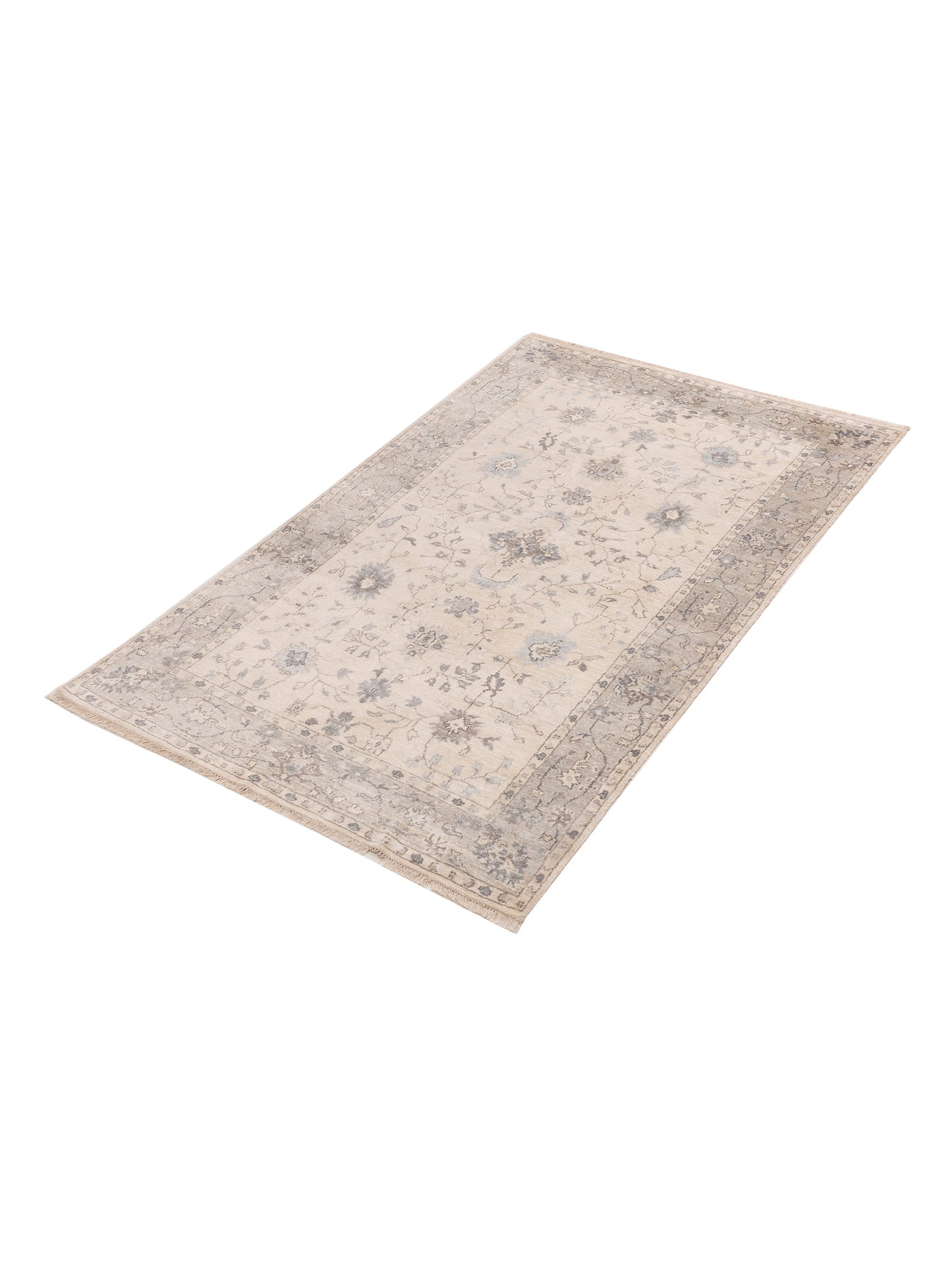 Tibetino 123226 Ivory Silver 5.1x8.3 Hand Knotted Rug