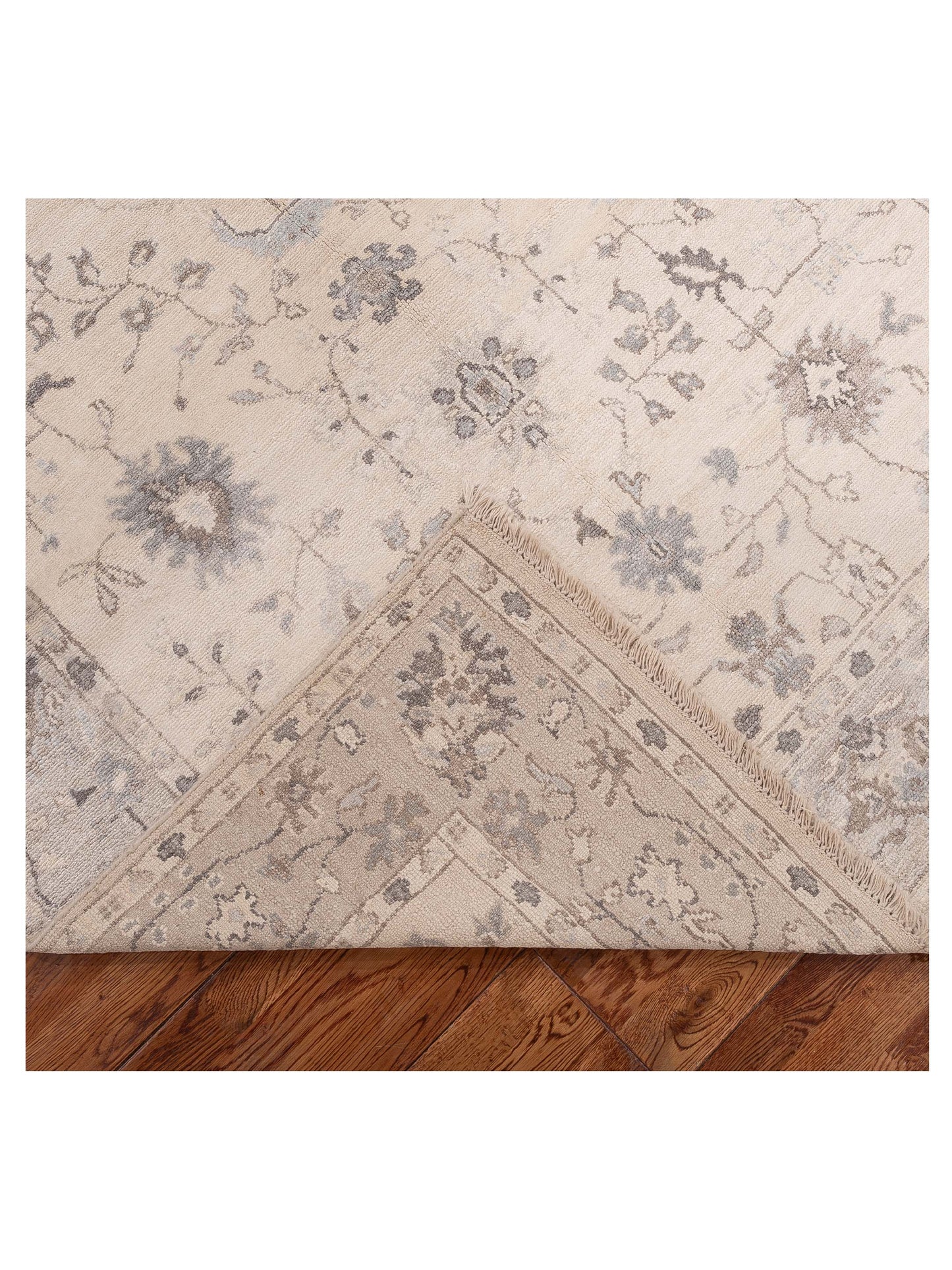 Tibetino 123226 Ivory Silver 5.1x8.3 Hand Knotted Rug