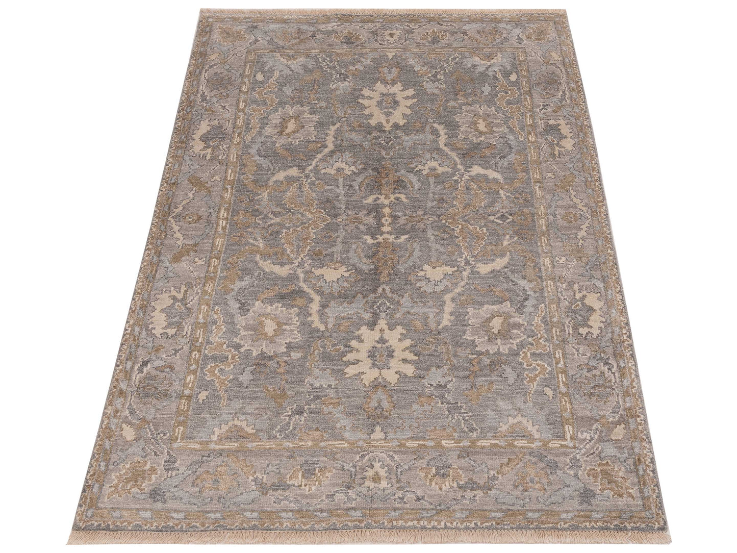 Tibetino 123237 Gray Silver 4.1x6.1 Hand Knotted Rug