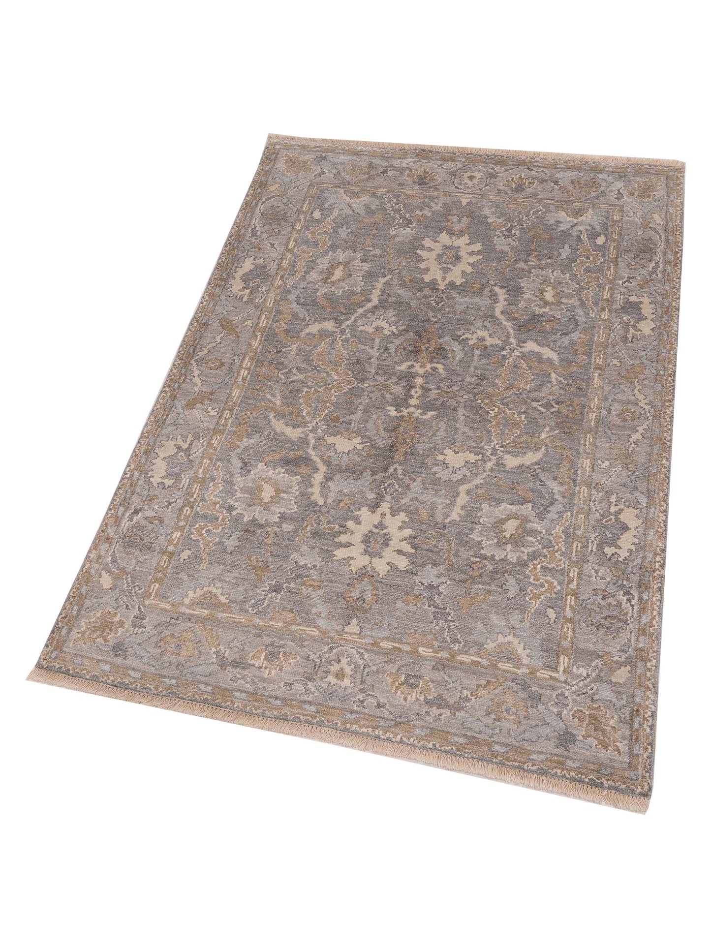 Tibetino 123237 Gray Silver 4.1x6.1 Hand Knotted Rug