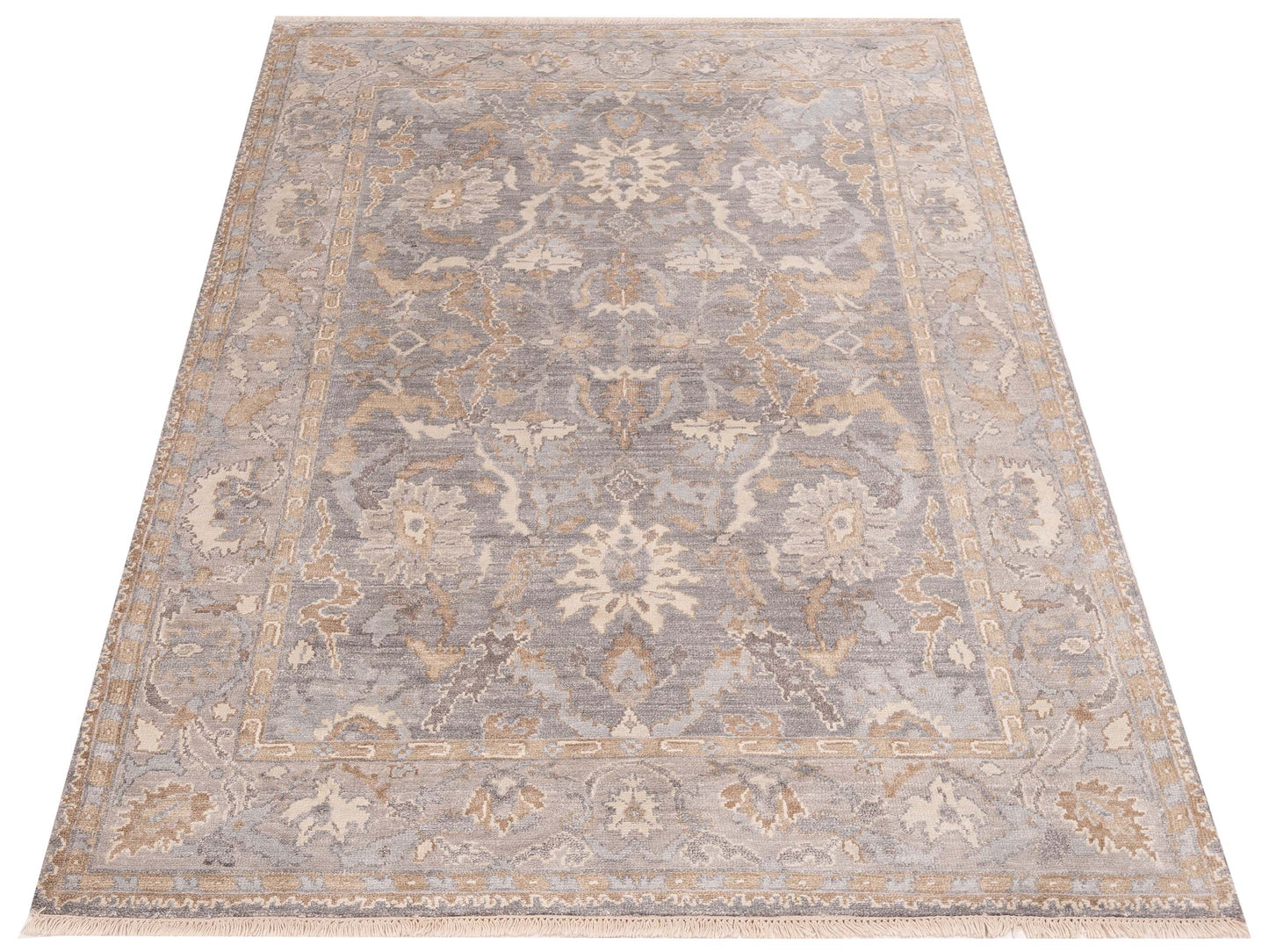 Tibetino 123241 Gray Silver 5.2x7.9 Hand Knotted Rug