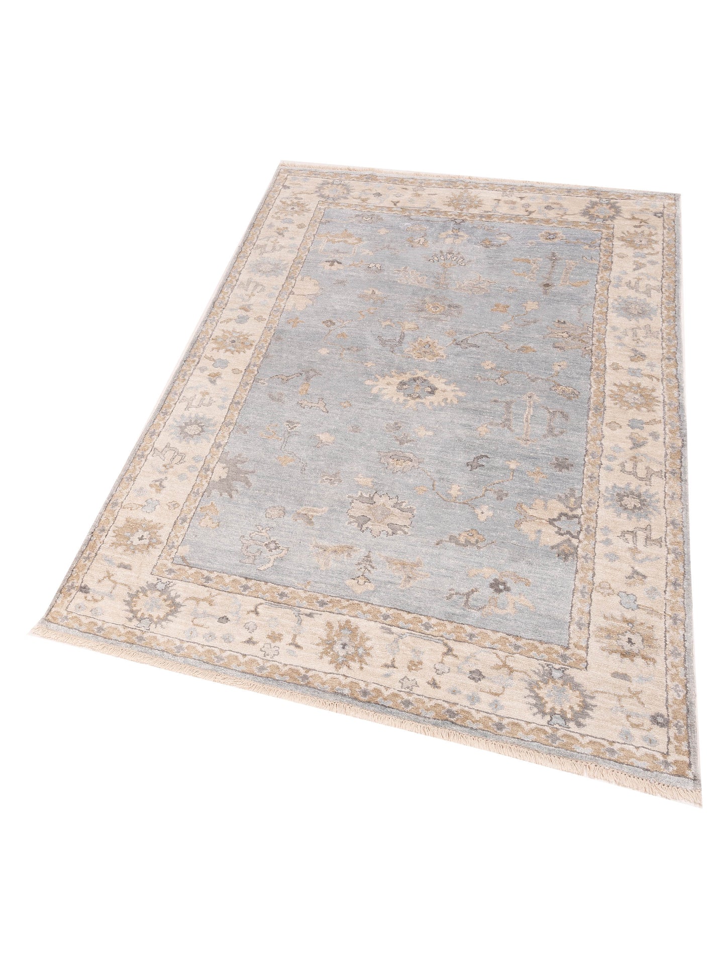 Tibetino 123256 Blue Ivory 4.11x7.10 Hand Knotted Rug